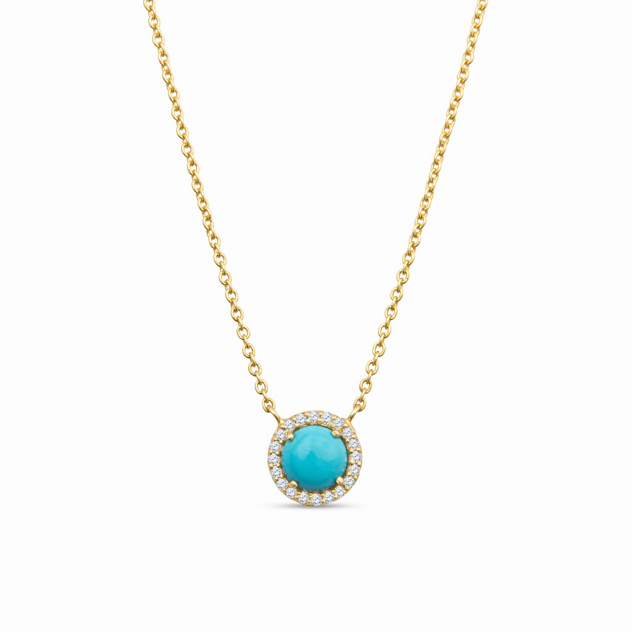 Aubrey 14K Gold Turquoise Pendant Necklace with Diamonds