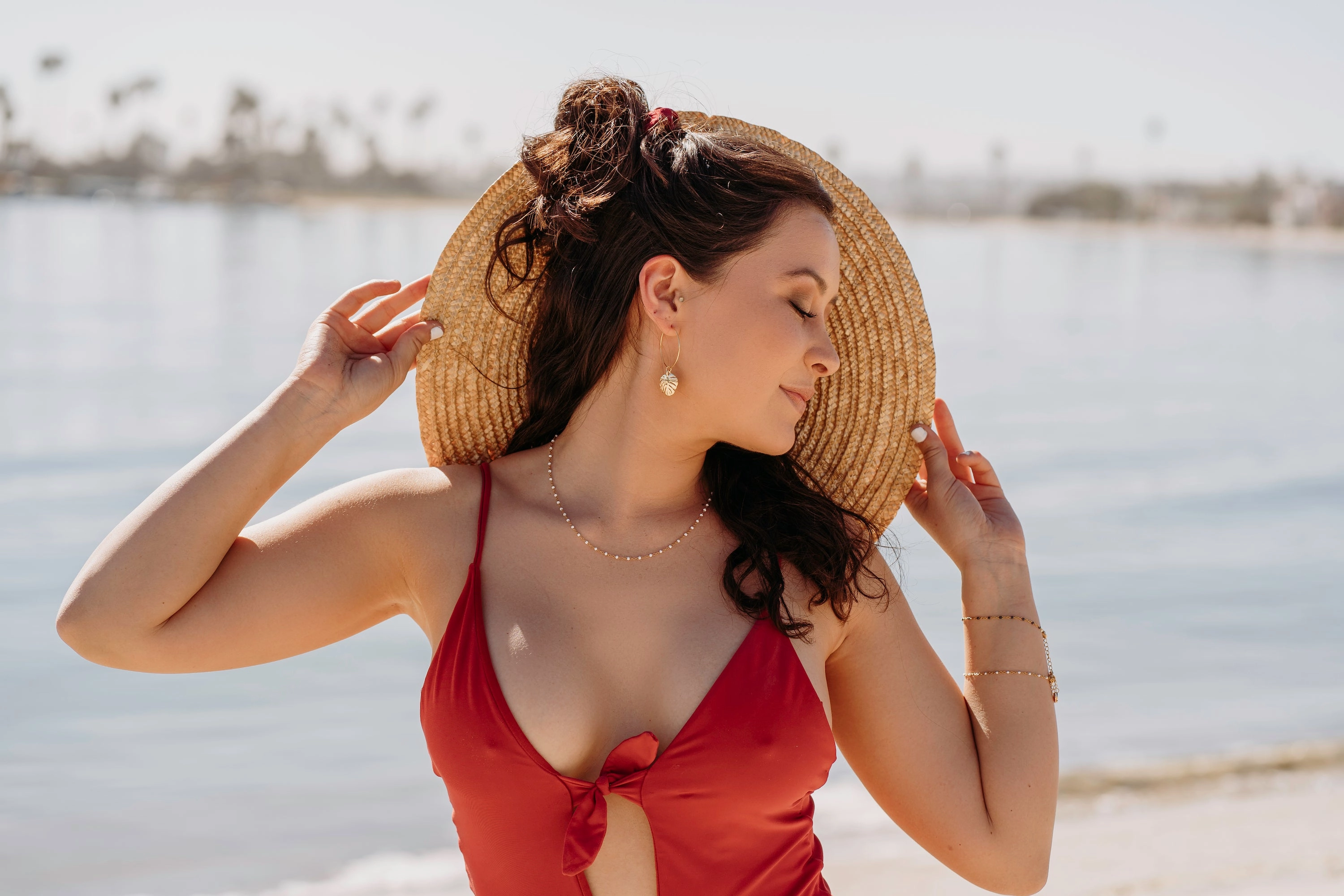 Bali Leaf Hoops ~ Salty Pendants