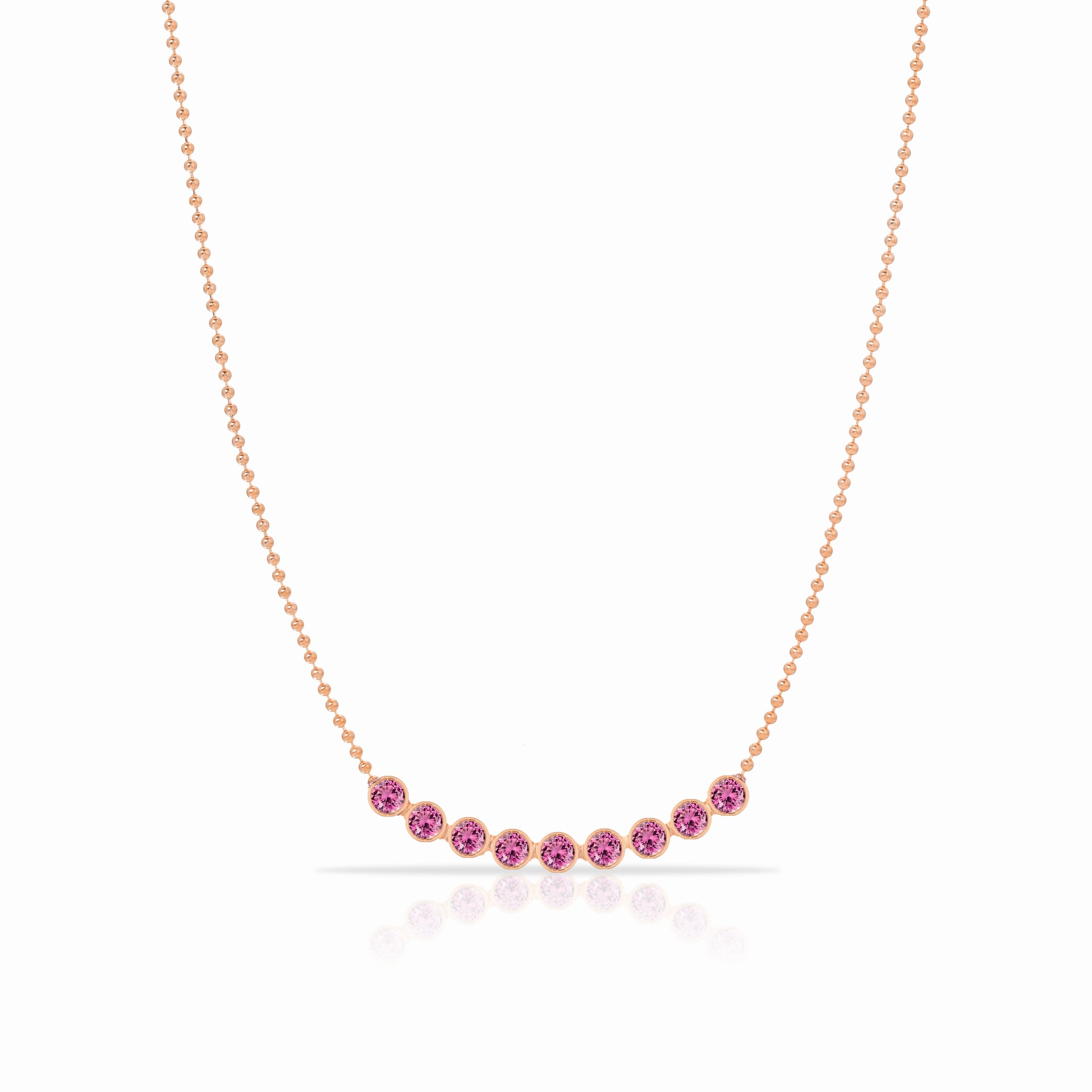 Birthstone Arc Layering Necklace - Rose Gold