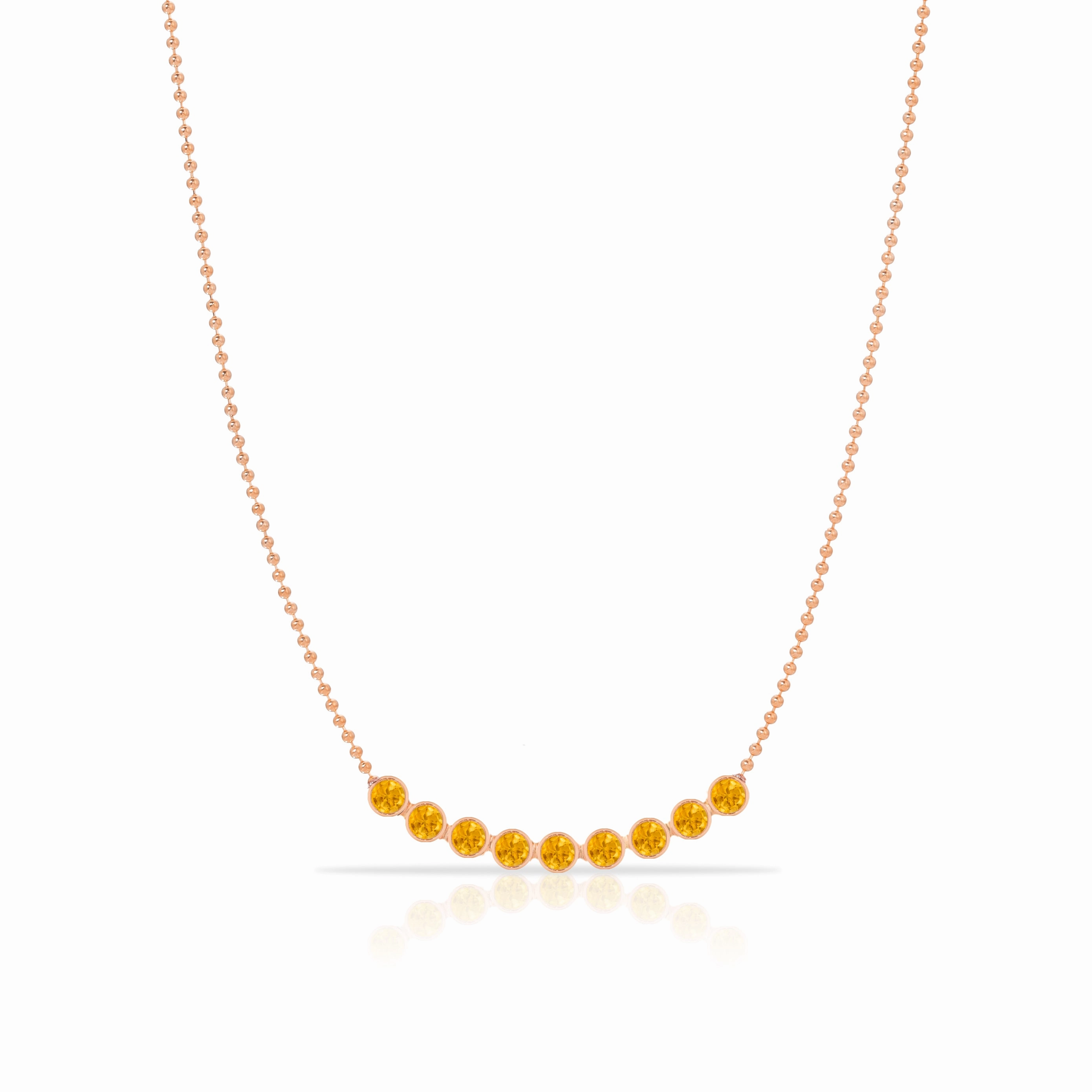 Birthstone Arc Layering Necklace - Rose Gold