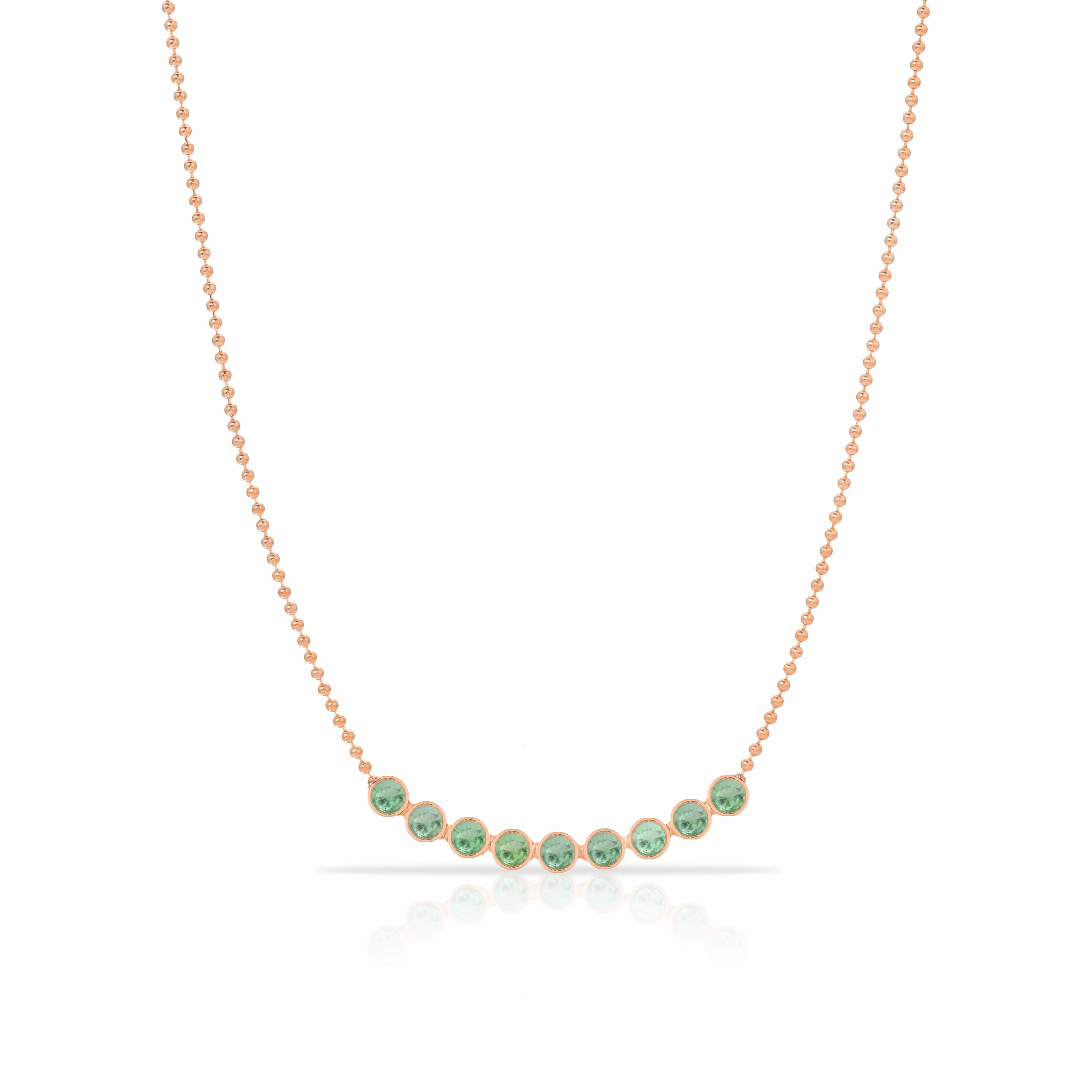 Birthstone Arc Layering Necklace - Rose Gold