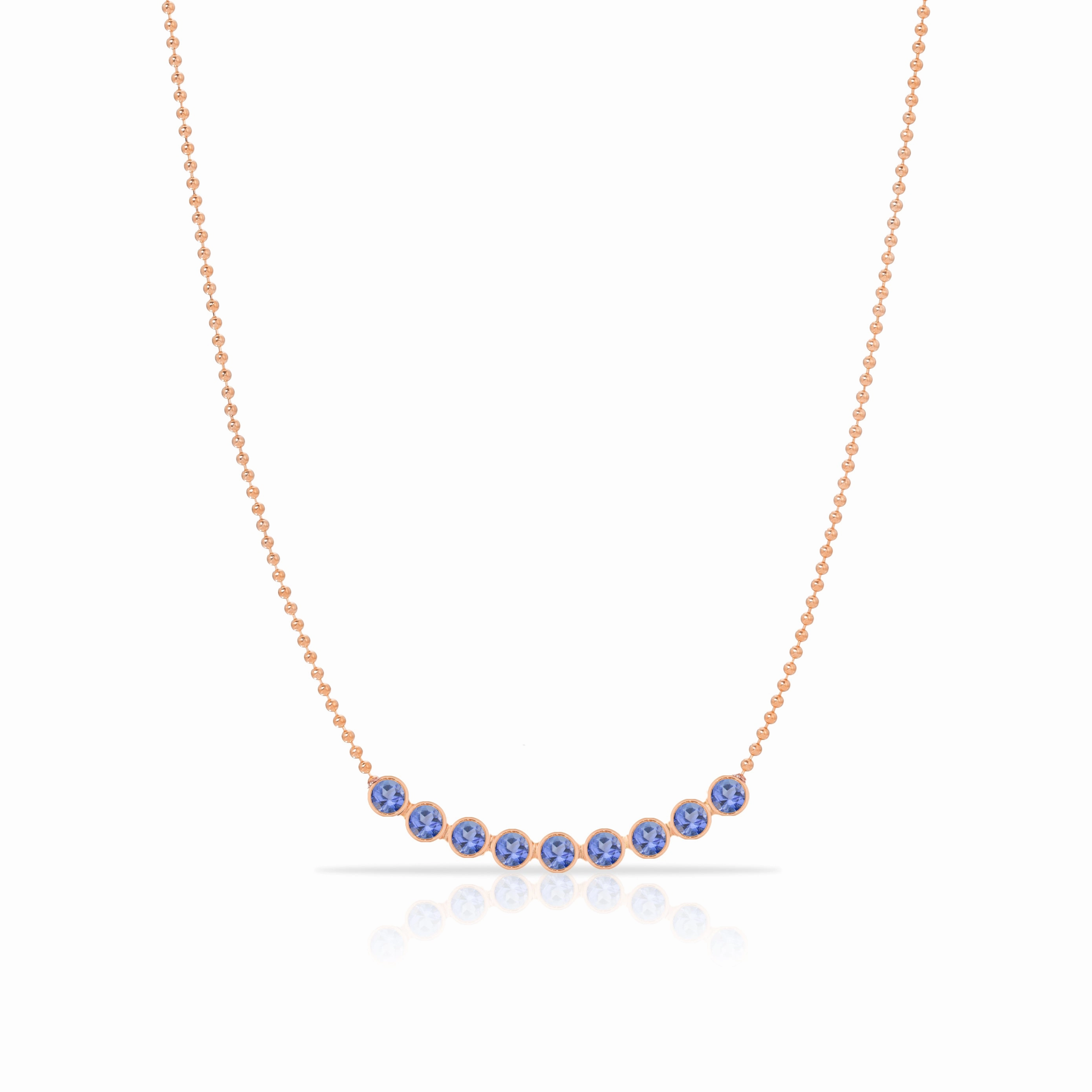 Birthstone Arc Layering Necklace - Rose Gold
