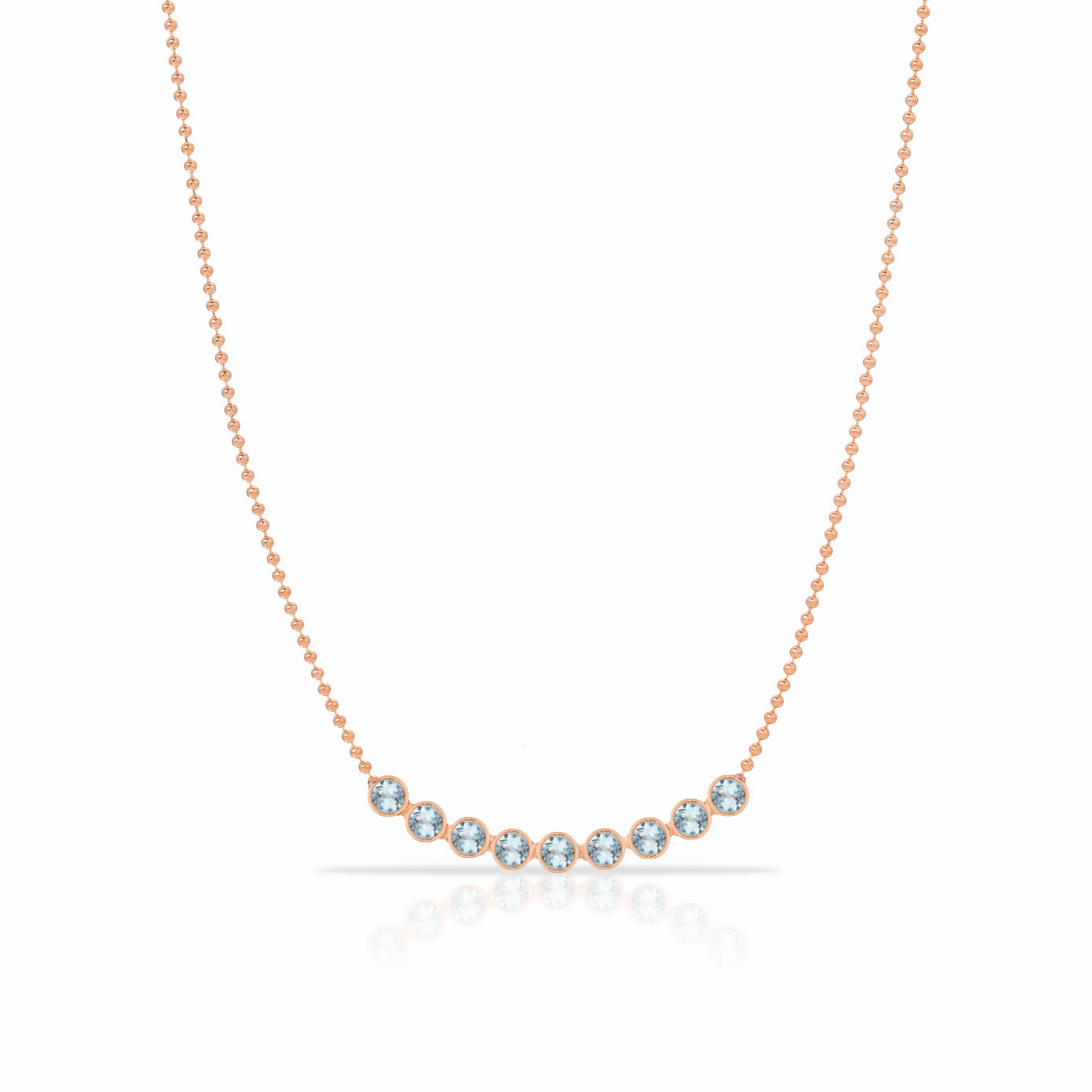 Birthstone Arc Layering Necklace - Rose Gold