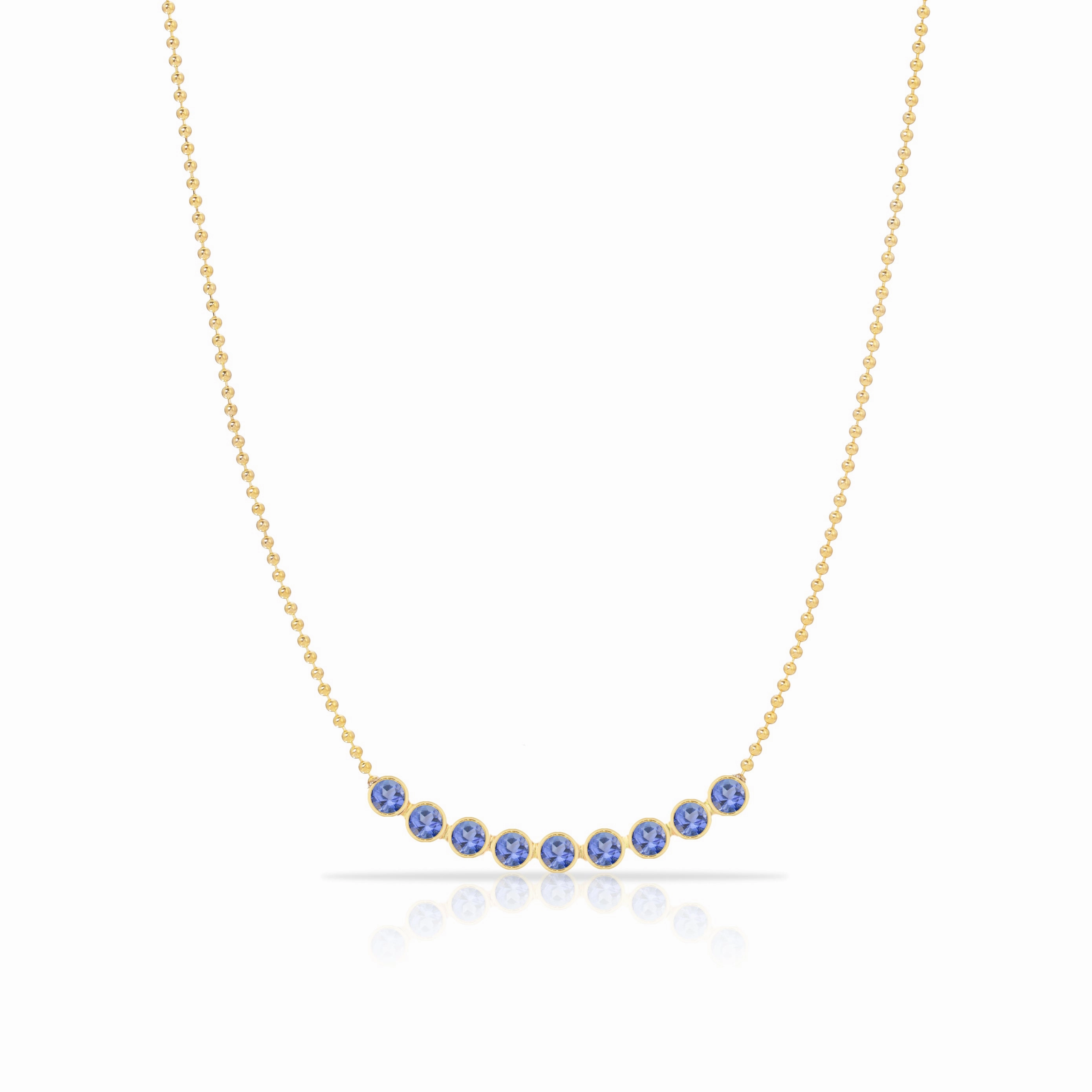 Birthstone Arc Layering Necklace - Yellow Gold