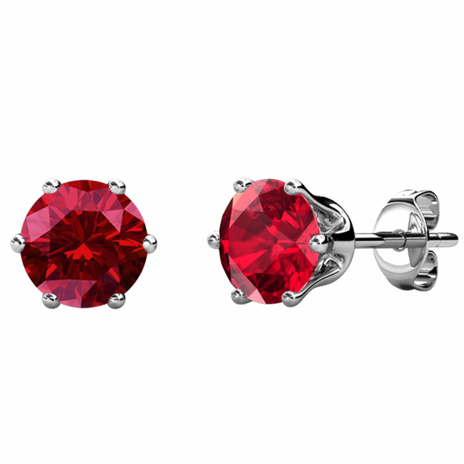 Birthstone Earrings 18k White Gold Plated Stud Earrings with 1CT Solitaire Swarovski Crystals