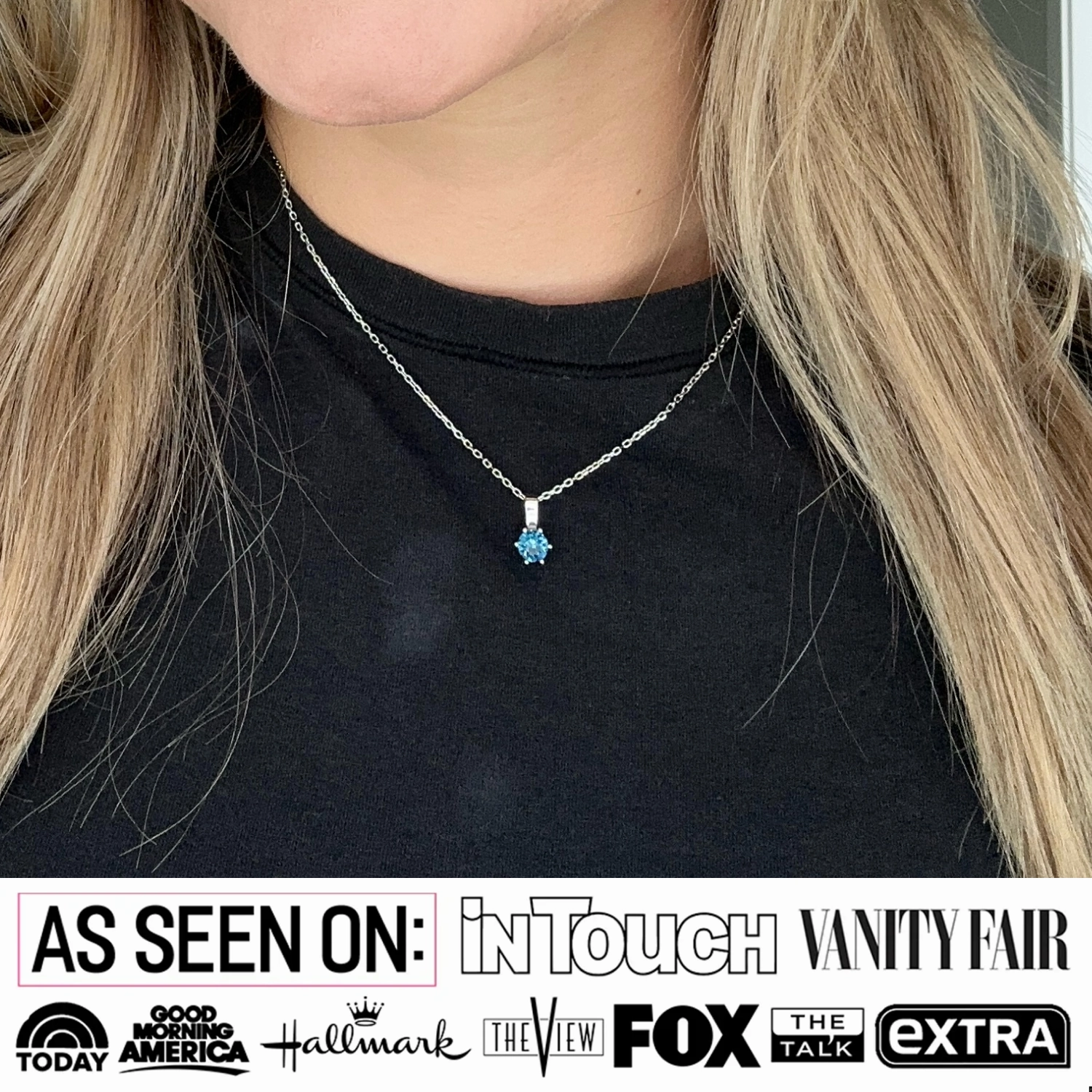 Birthstone Necklace 18k White Gold Plated Solitaire Necklace with 1CT Swarovski Crystal