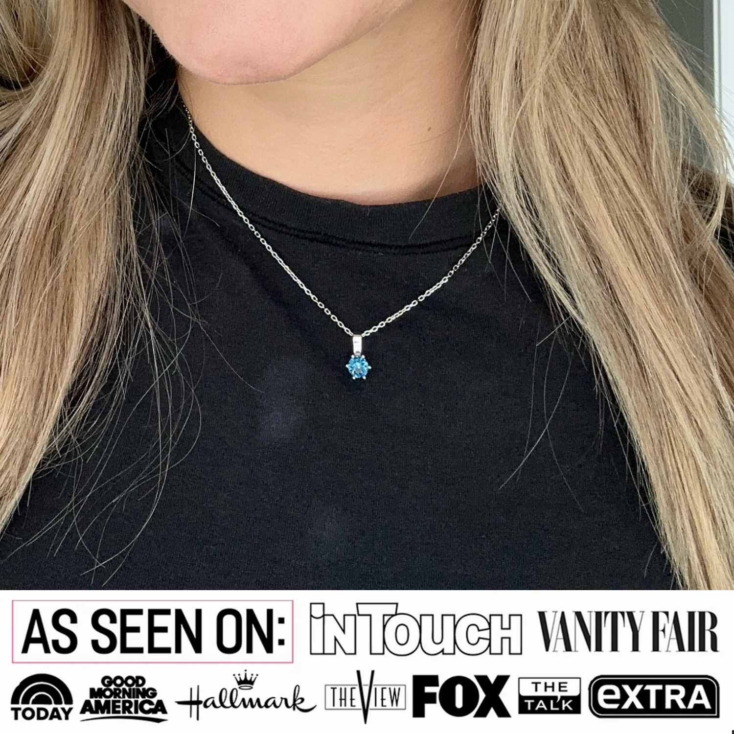 Birthstone Necklace 18k White Gold Plated Solitaire Necklace with 1CT Swarovski Crystal
