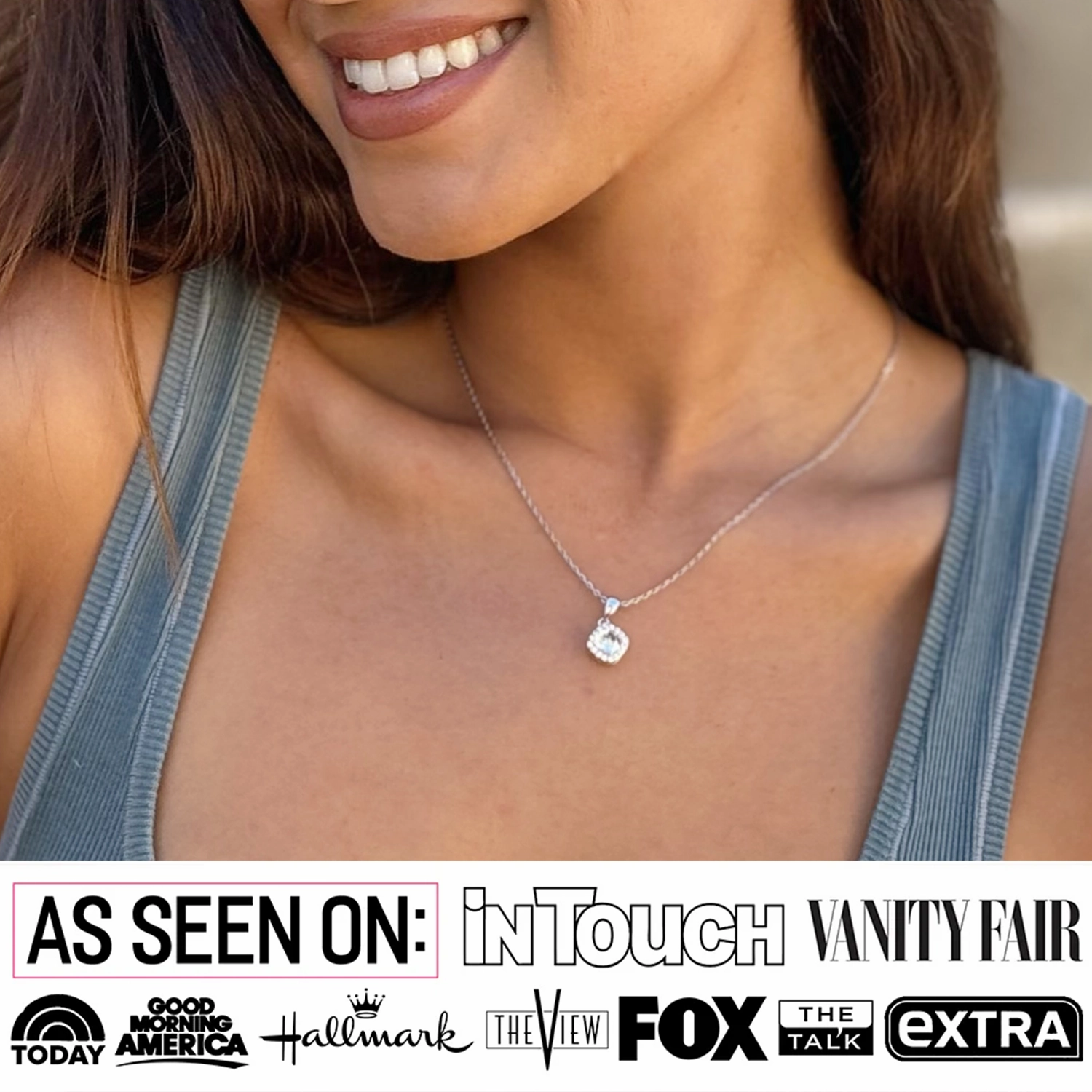 Celeste 18k White Gold Plated Pendant Necklace with Swarovski Crystals