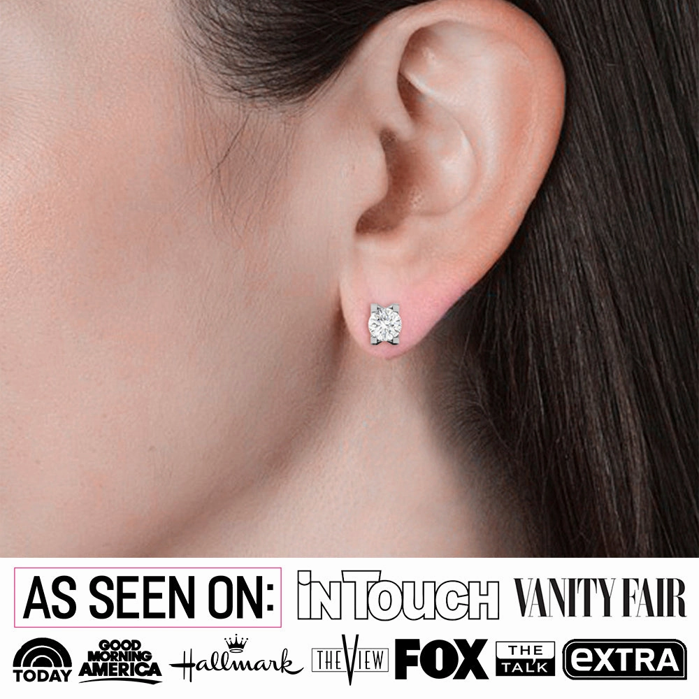 Clara 18k Gold Plated Stud Earrings with Solitaire Round Cut Swarovski Crystal  Final Sale