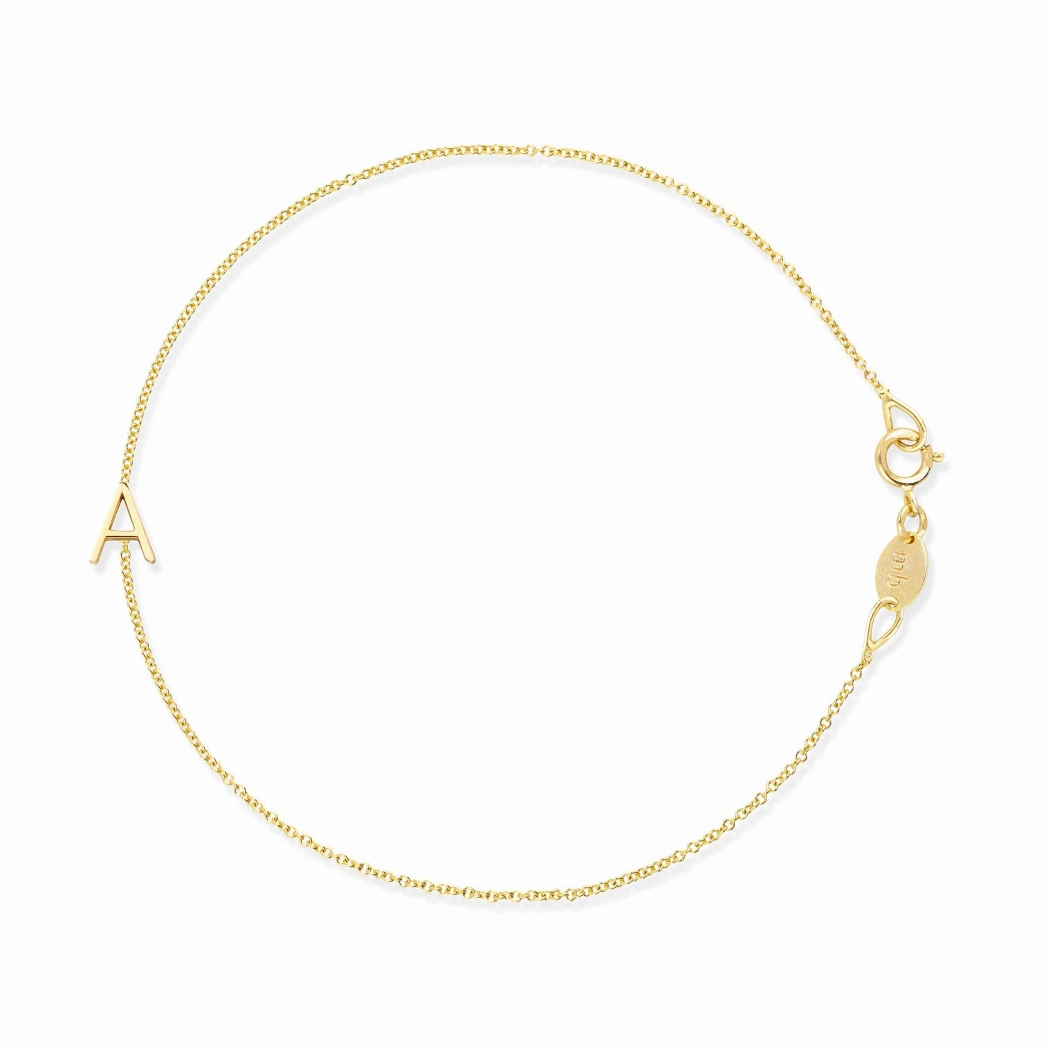 Custom Gold Bracelet - 1 Letter