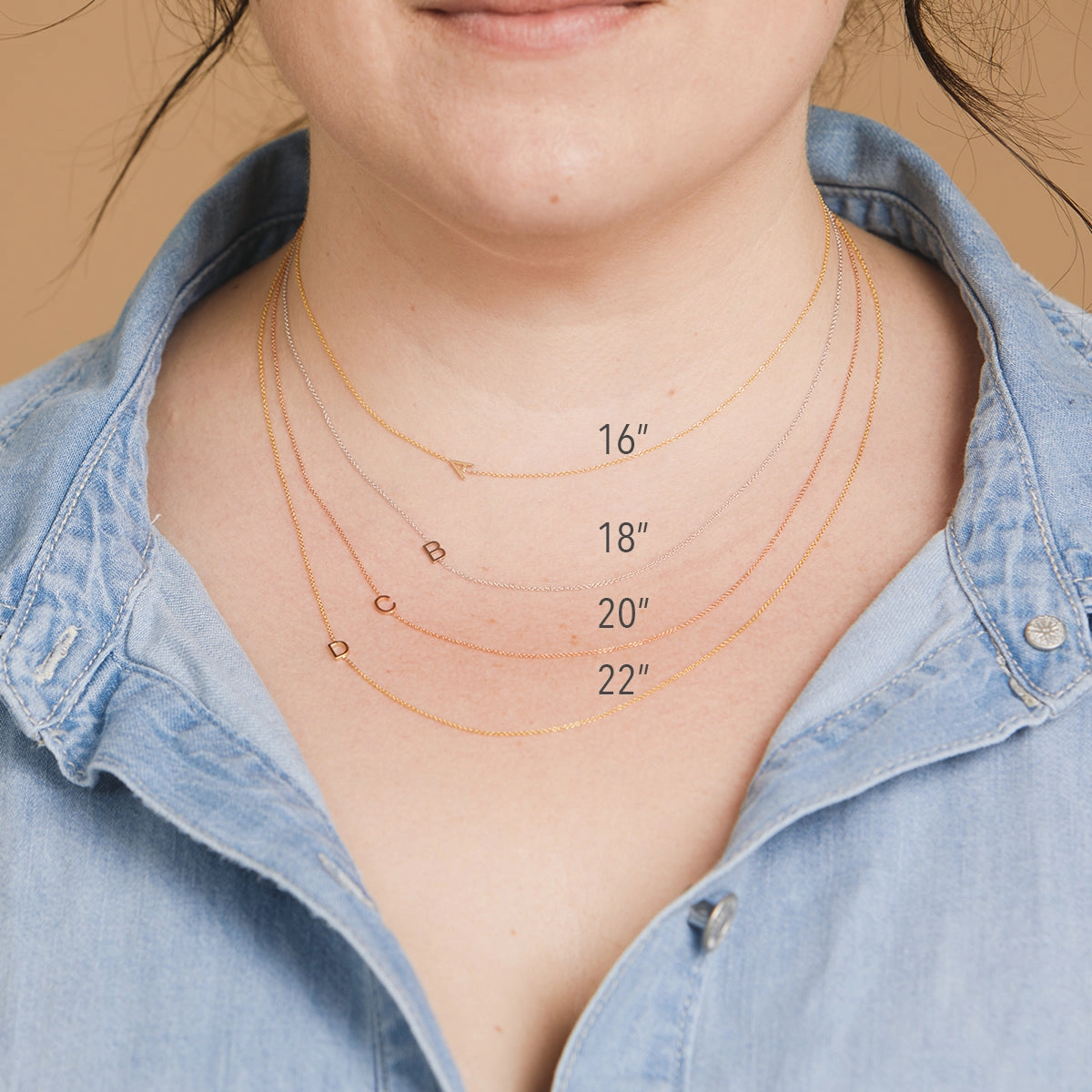 Custom Gold Necklace - 1 Letter