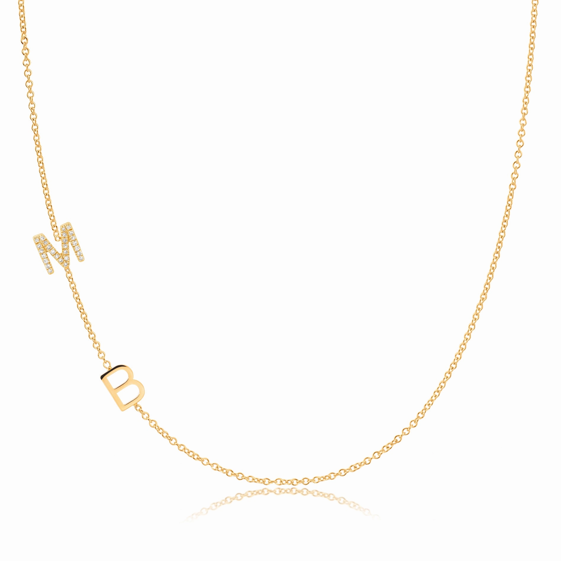 Custom Gold Necklace - 2 Letters