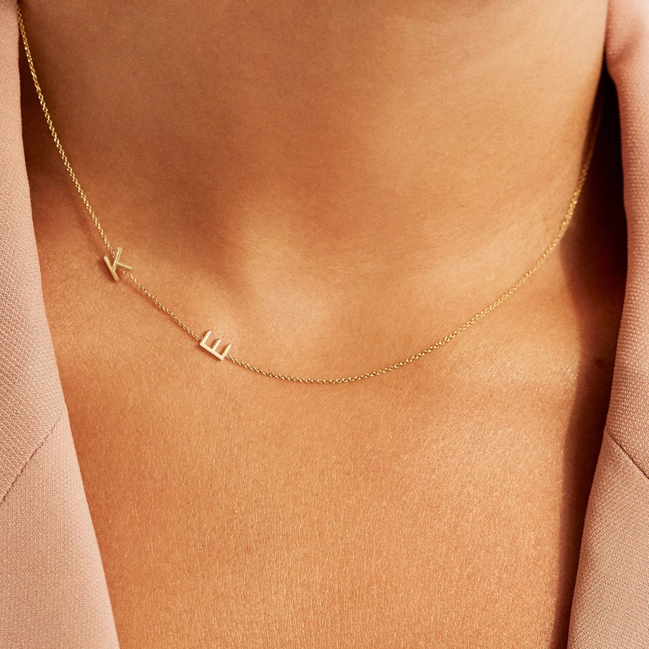Custom Gold Necklace - 2 Letters