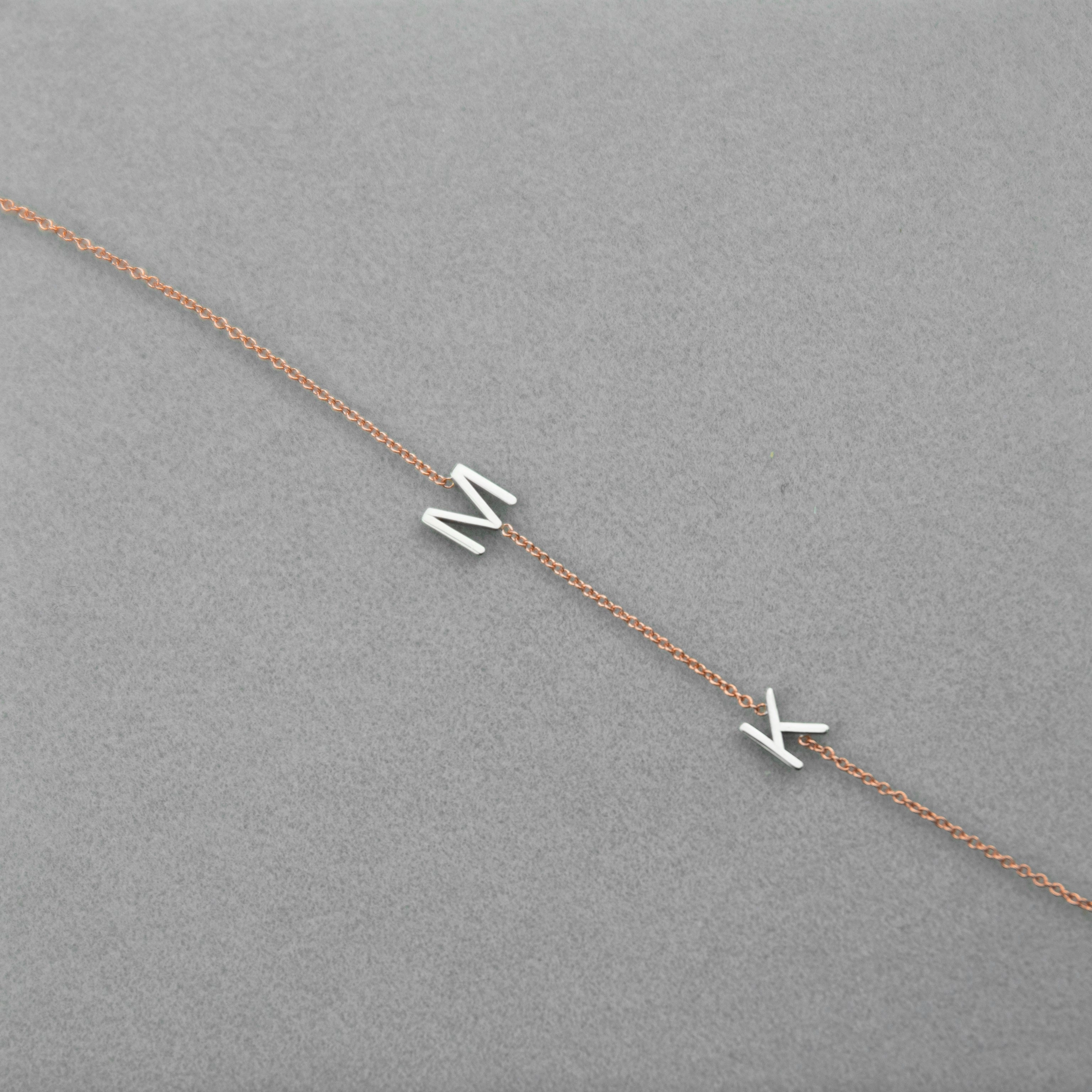 Custom Mixed Gold Necklace - 2 Letter