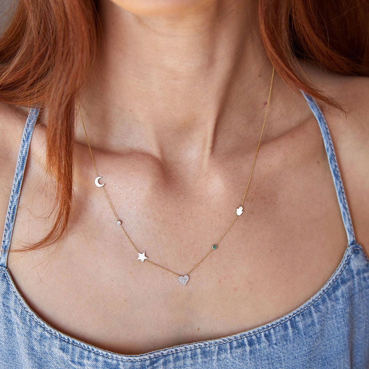 Custom Mixed Gold Necklace - 6 Letter