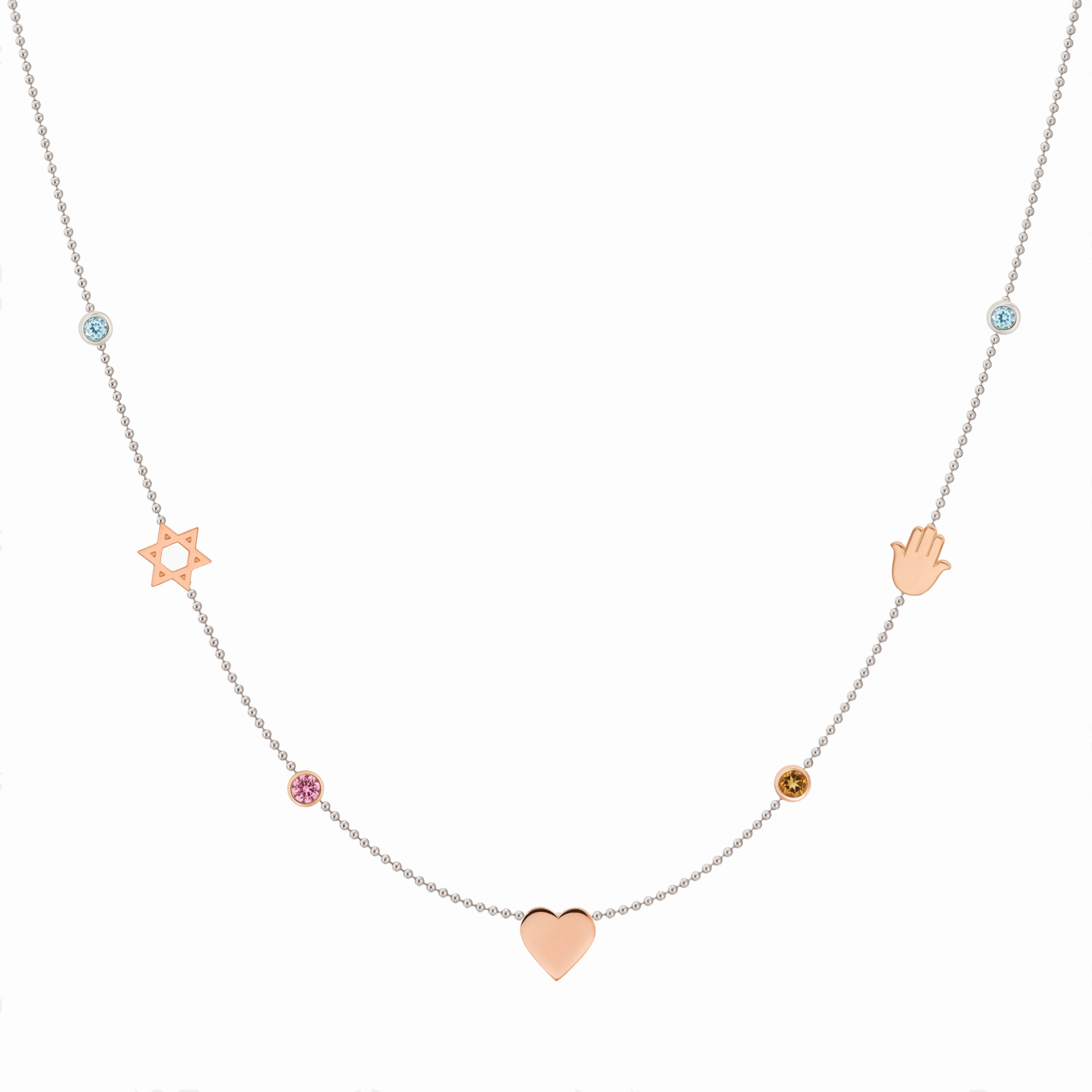Custom Mixed Gold Necklace - 7 Letter