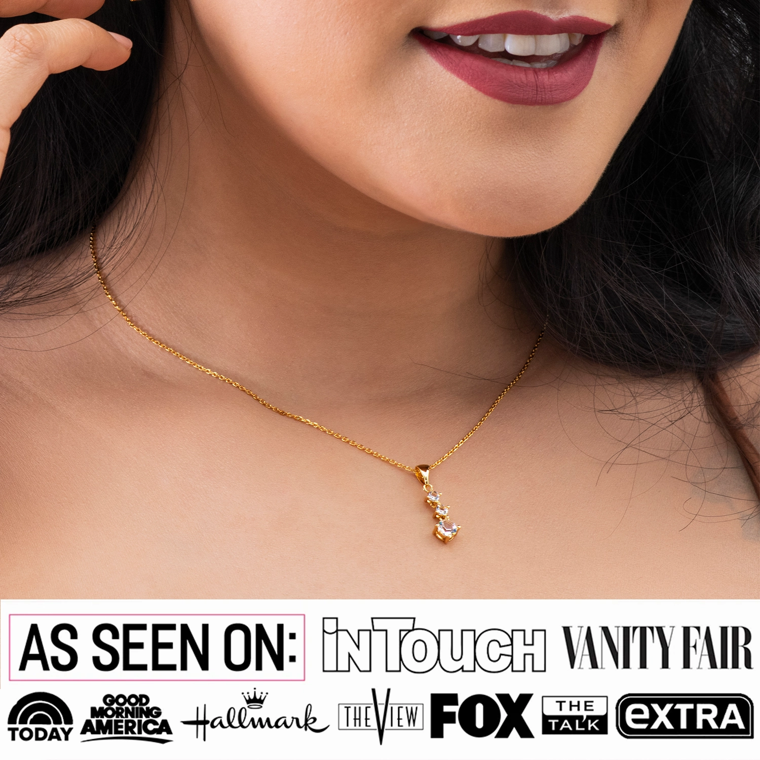 Delilah 18k White Gold Plated Drop Pendant Necklace with Swarovski Crystals