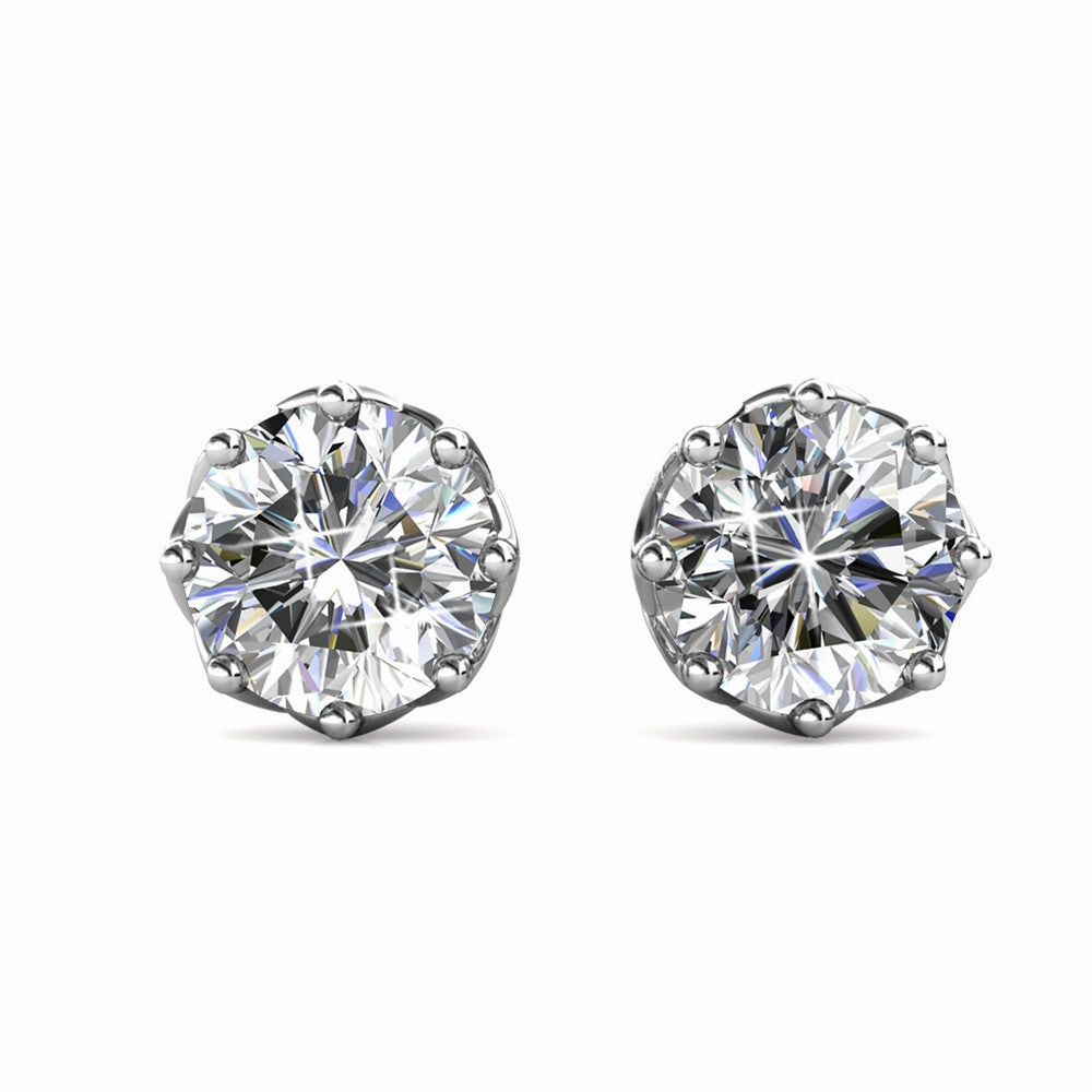 Eden 18k White Gold Plated Crystal Stud Earrings with Swarovski Crystal