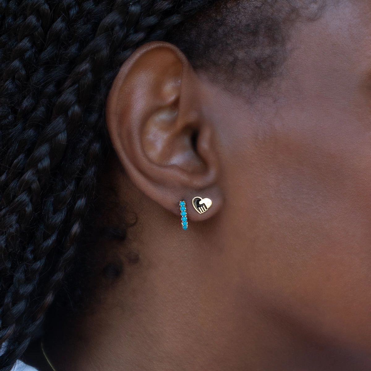 Enamel Gold Unity Earrings