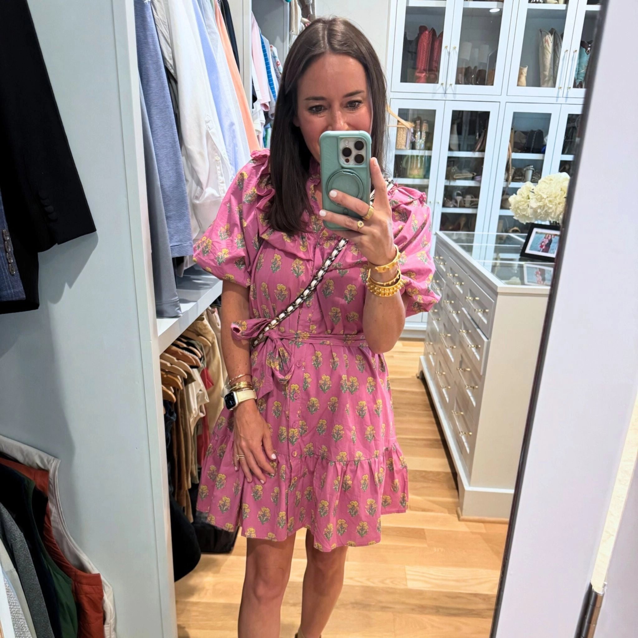 Floral Clusters Ruffled Mini Dress