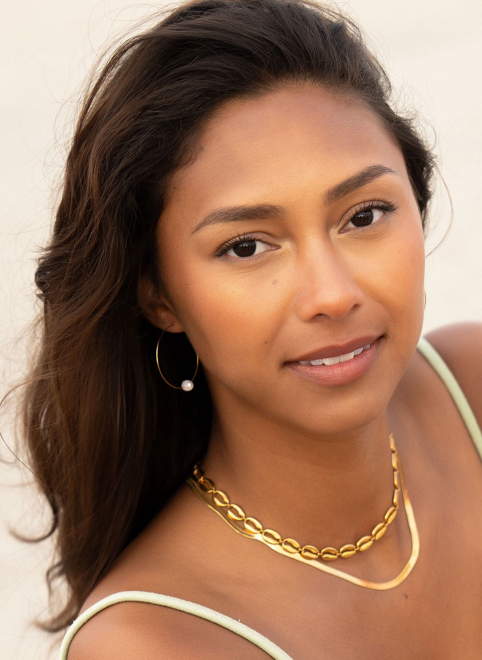 Fresh Water Single Pearl Hoops ~ Salty Shells