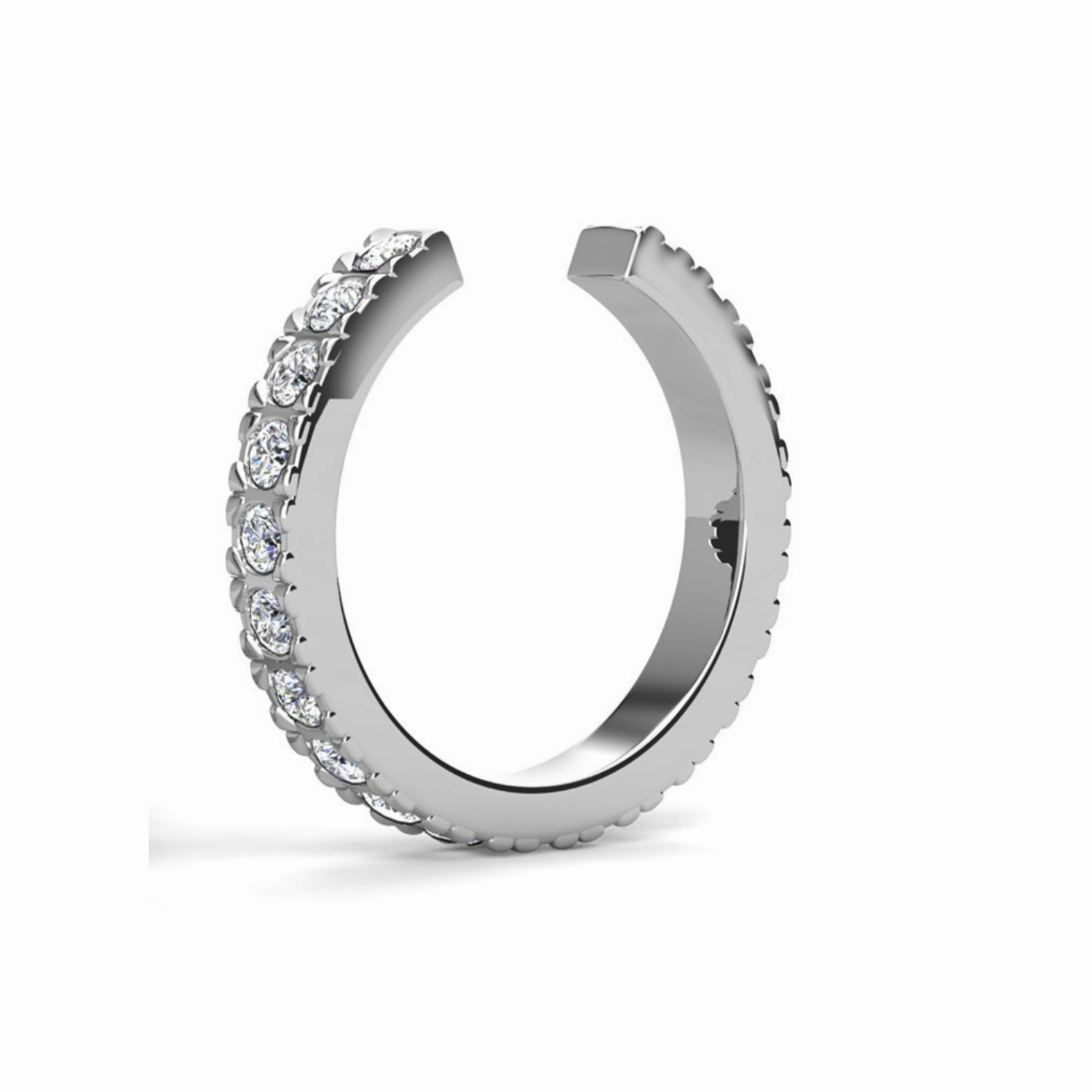 Gloria 18k White Gold Plated Hoop Ear Cuff with Swarovski Crystals