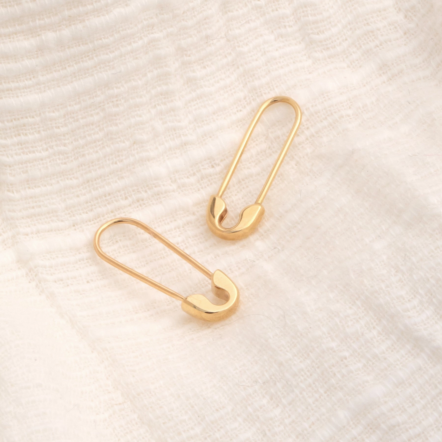 Gold Safety Pin Earring