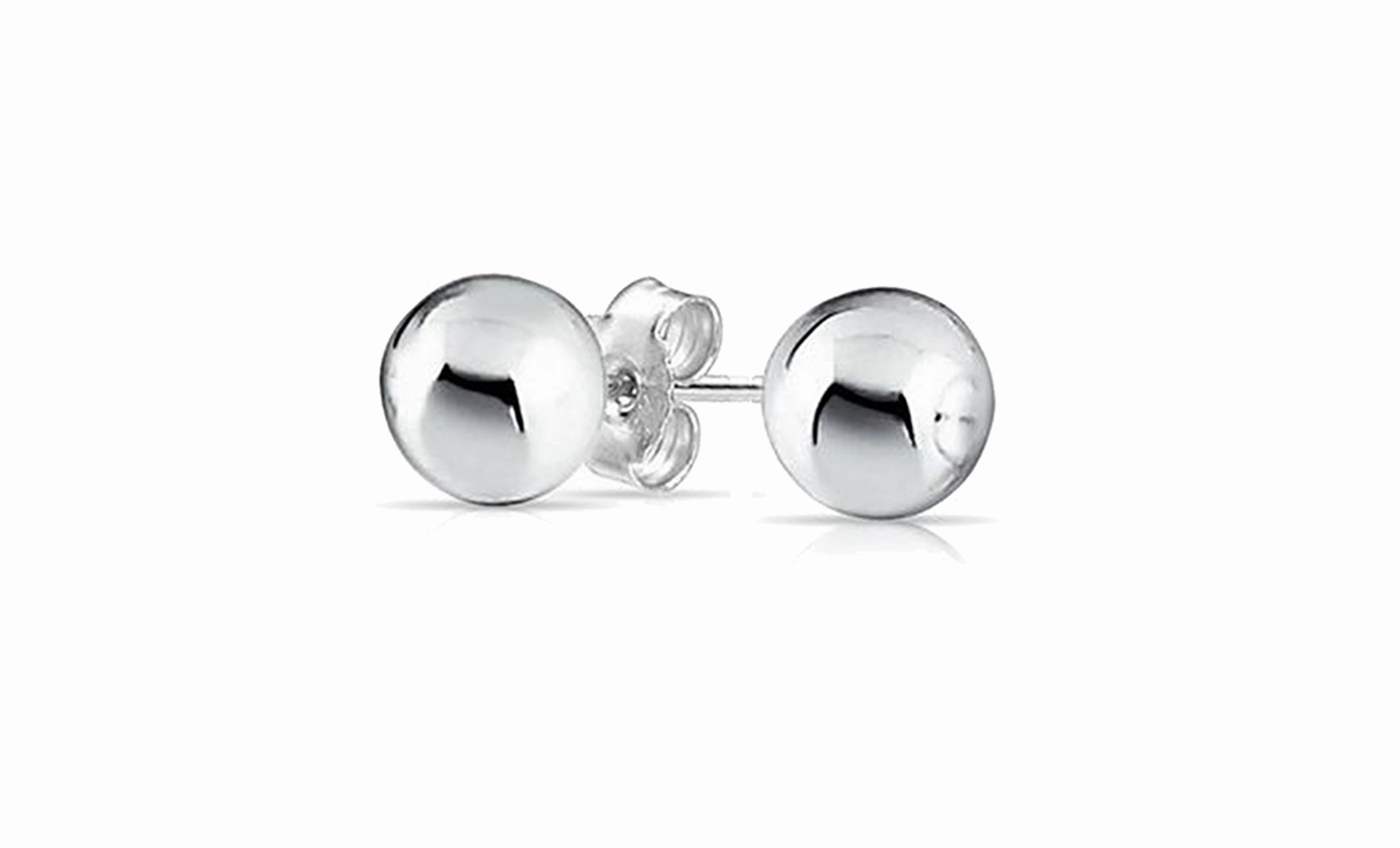Harper 18k White Gold Plated Sterling Silver Ball Stud Earrings