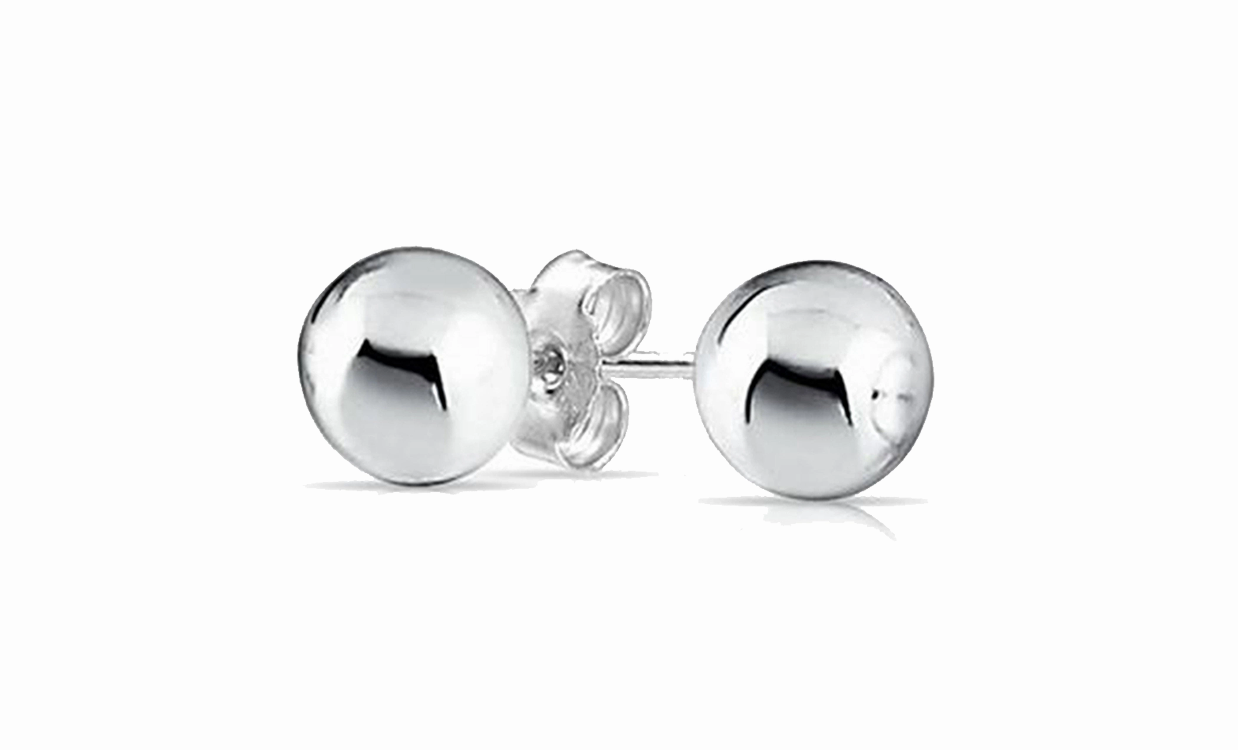 Harper 18k White Gold Plated Sterling Silver Ball Stud Earrings