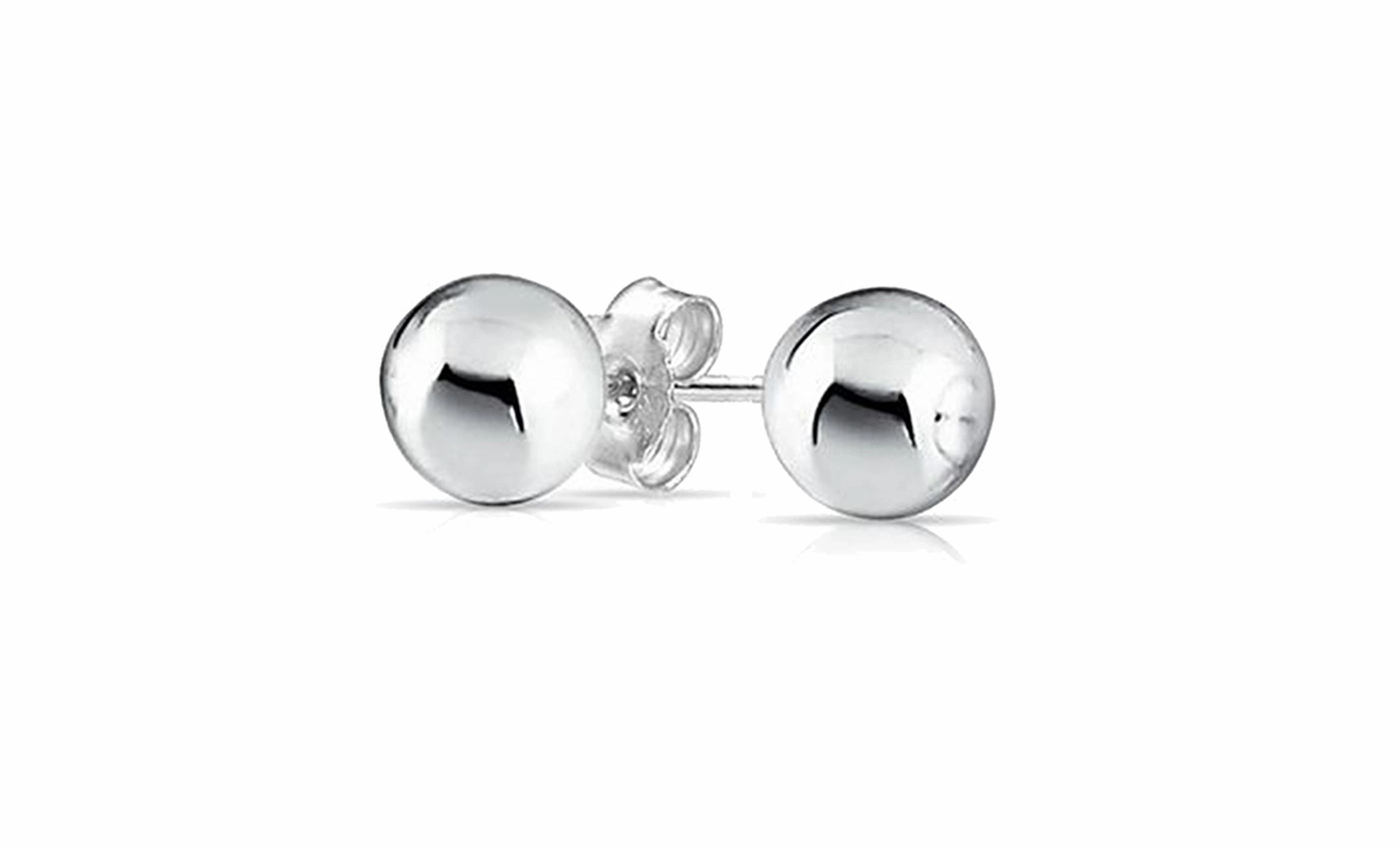 Harper 18k White Gold Plated Sterling Silver Ball Stud Earrings