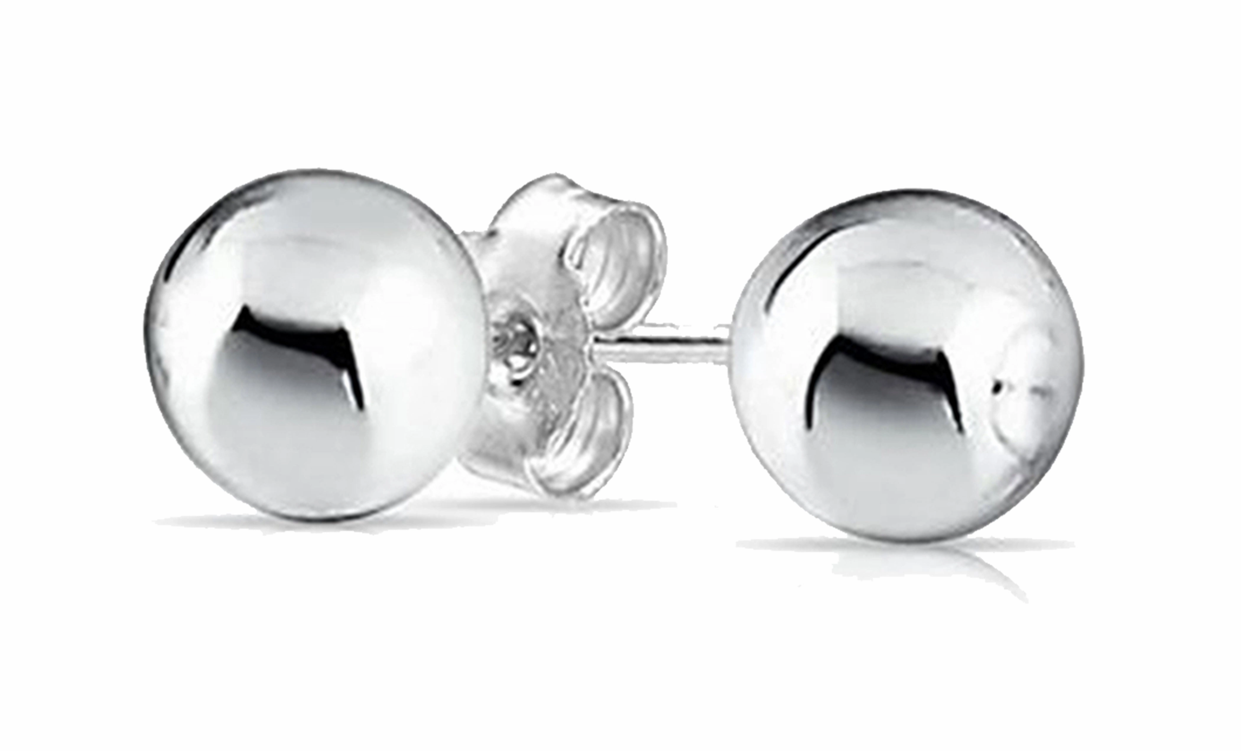 Harper 18k White Gold Plated Sterling Silver Ball Stud Earrings