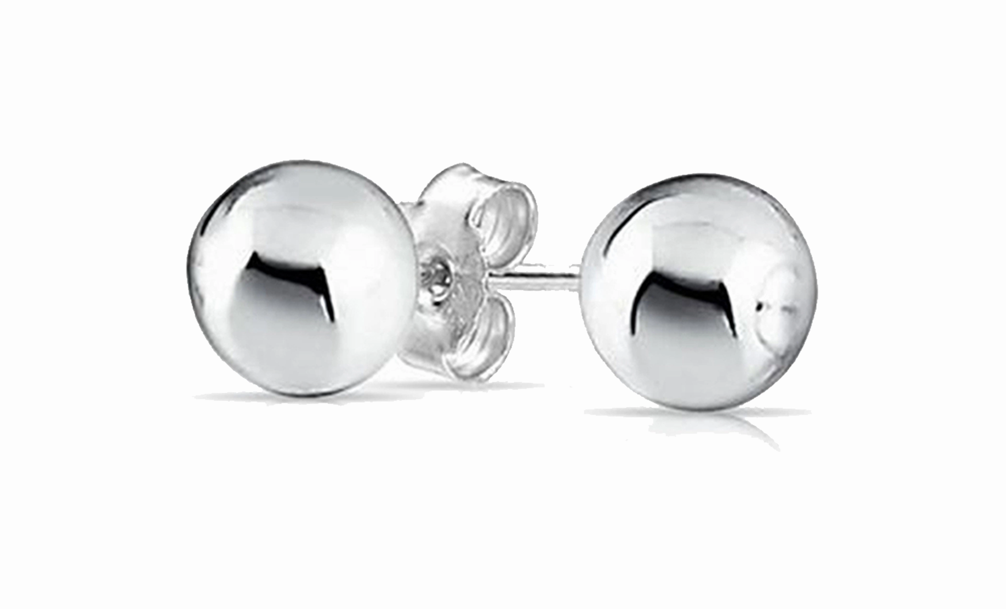 Harper 18k White Gold Plated Sterling Silver Ball Stud Earrings