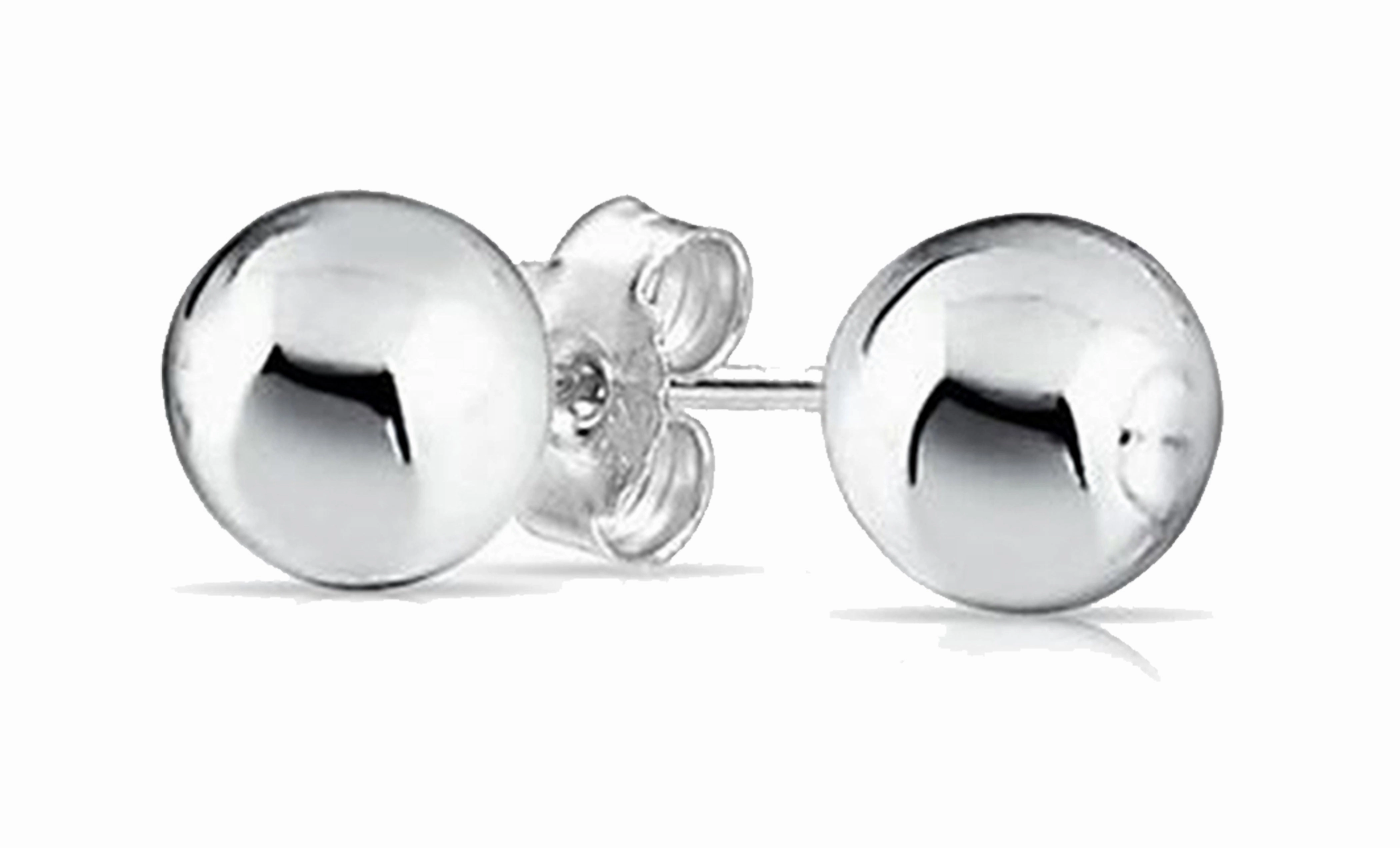 Harper 18k White Gold Plated Sterling Silver Ball Stud Earrings
