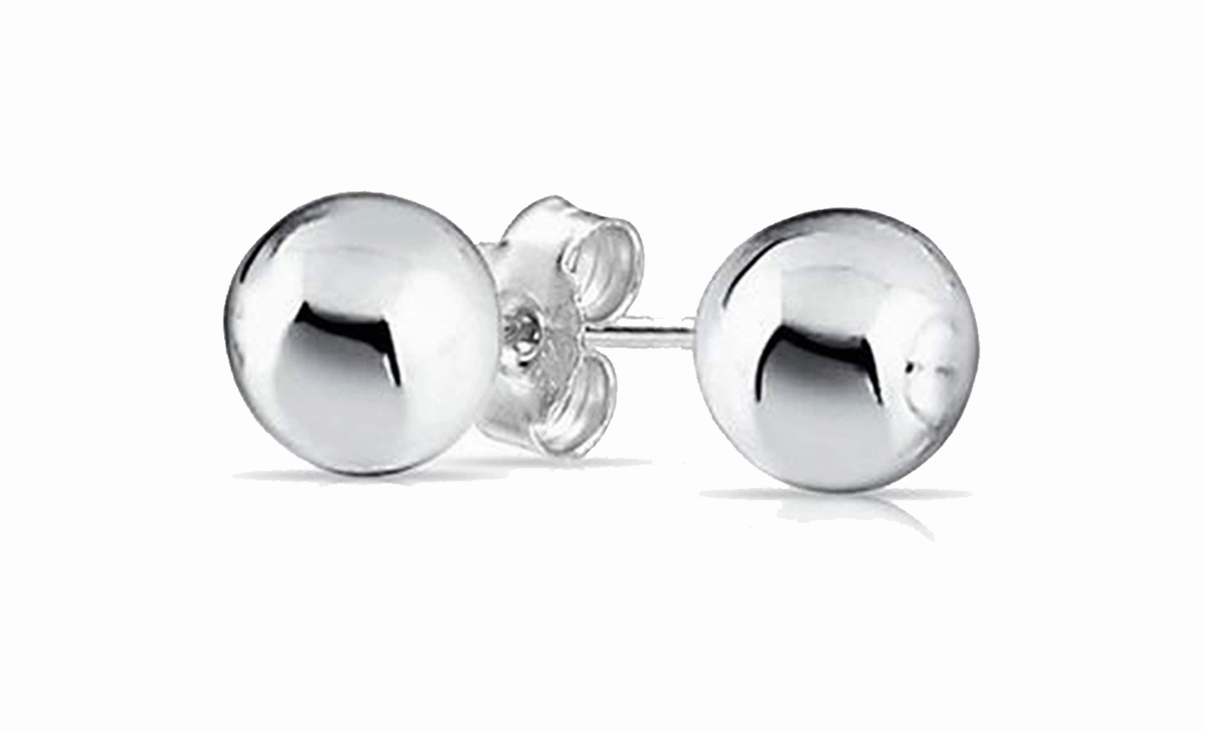 Harper 18k White Gold Plated Sterling Silver Ball Stud Earrings