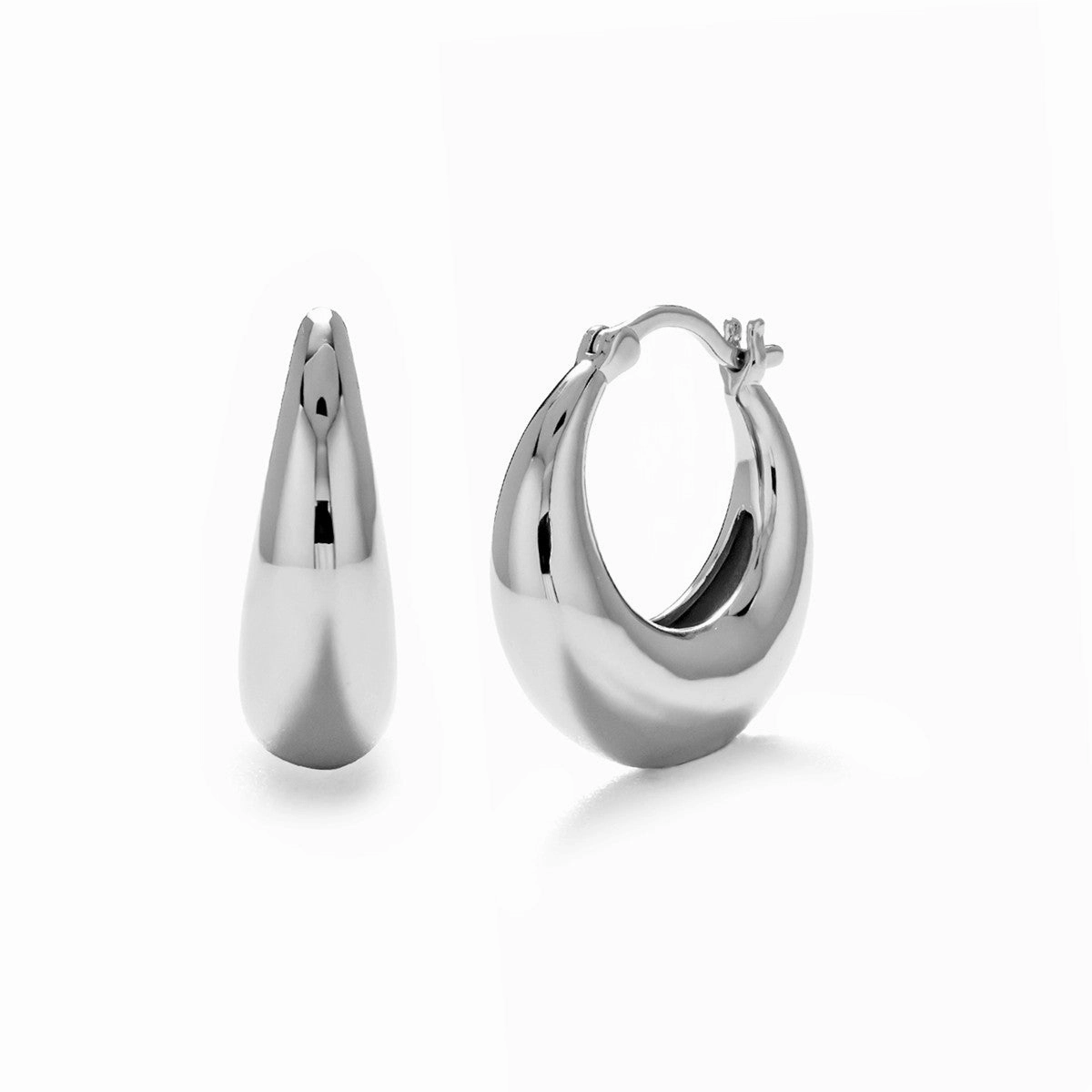 Jacqueline 18k White Gold Plated Hoop Earrings