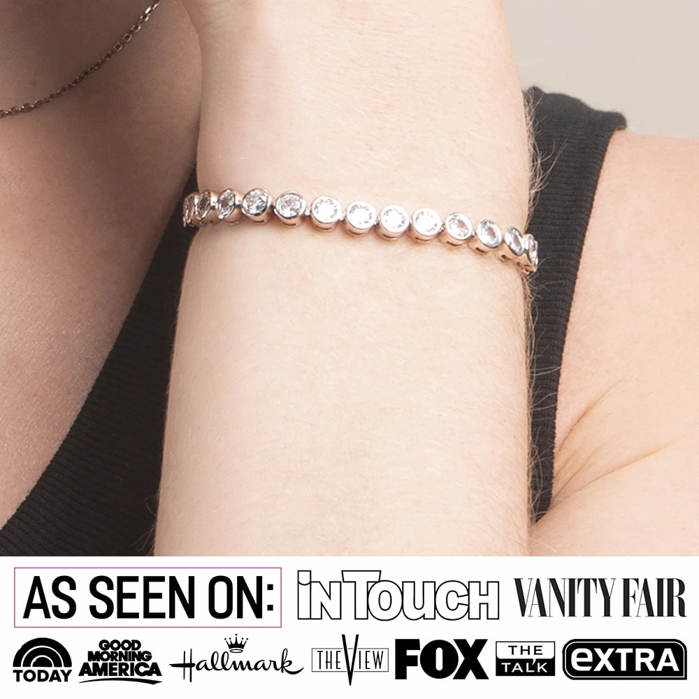 Joelle 18k White Gold Plated Tennis Bracelet with Simulated Diamond Crystals