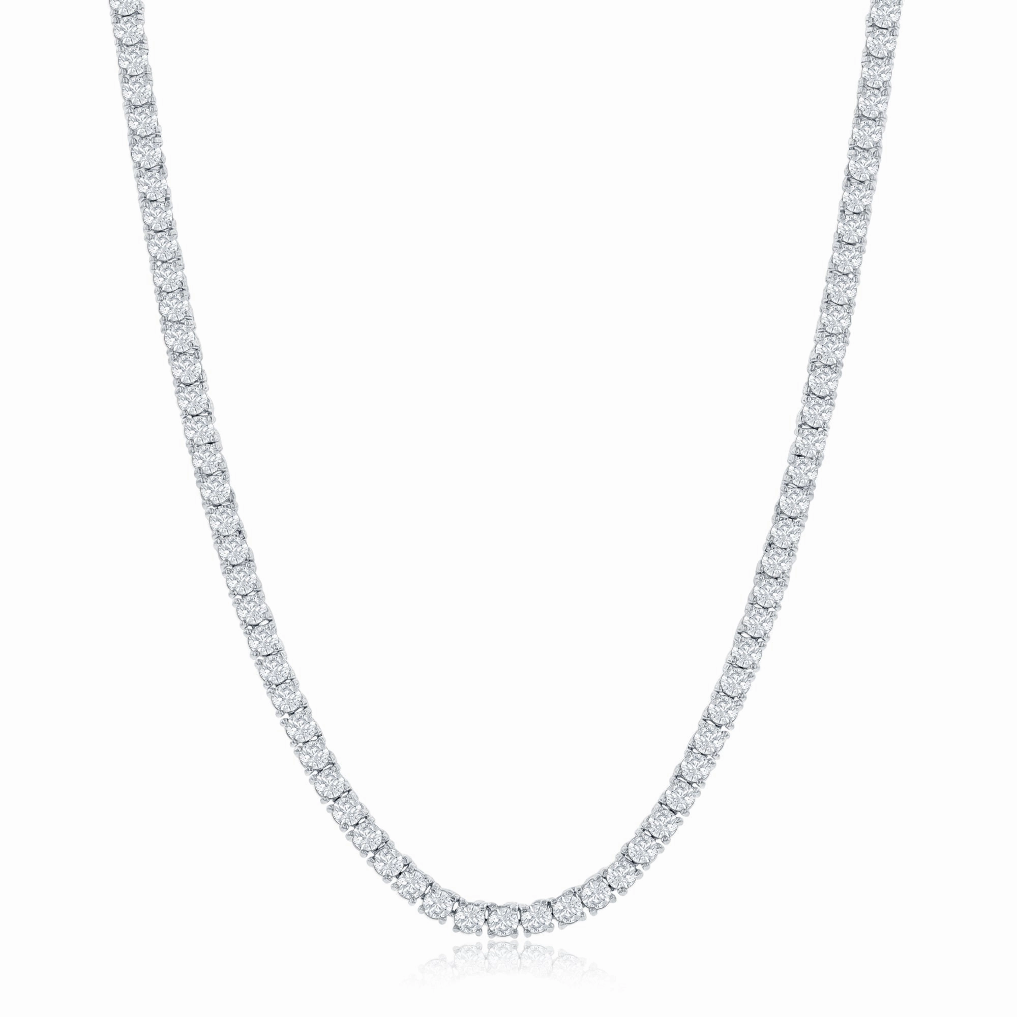 Kaylee 18k White Gold Plated Necklace with Simulated Diamond Crystals
