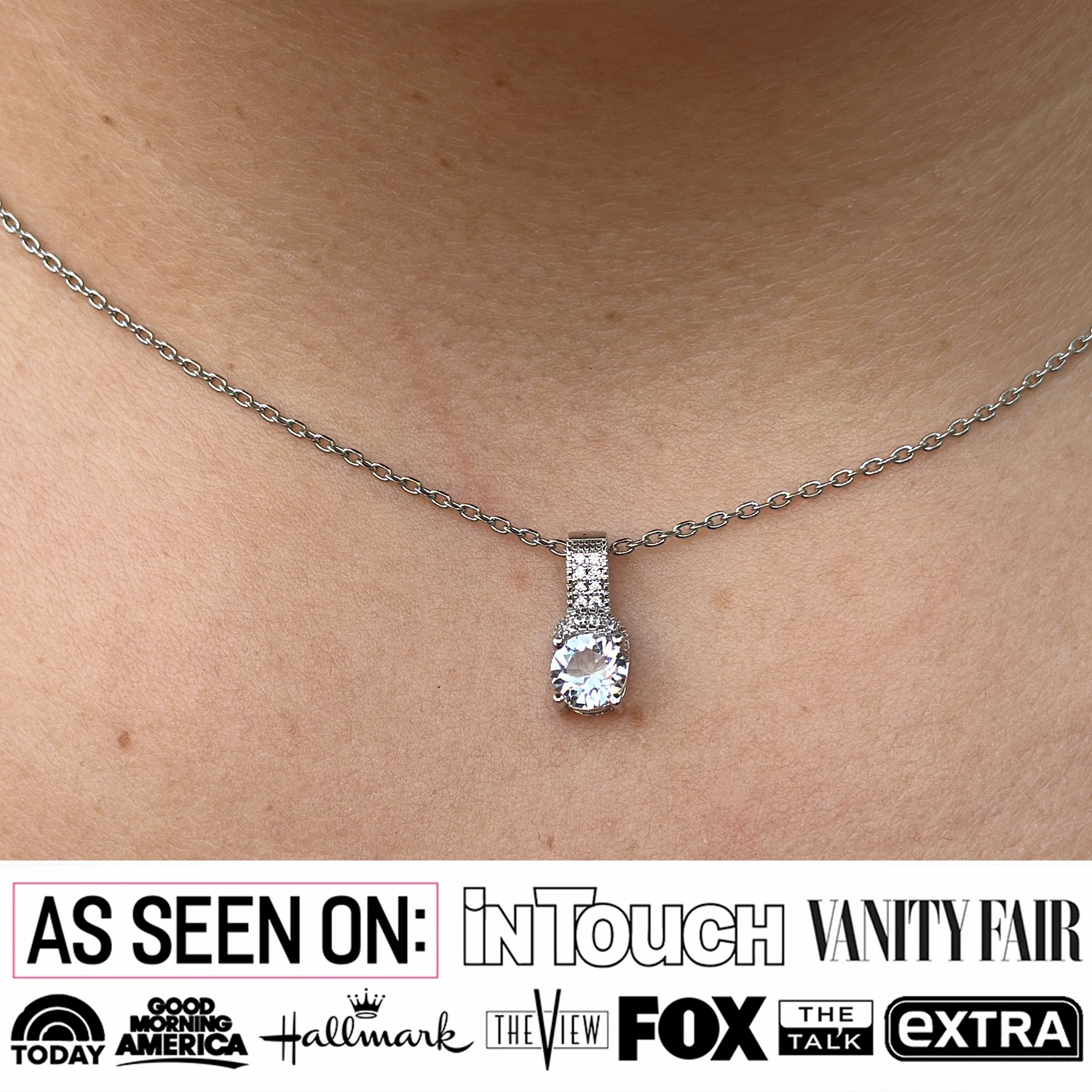 Laya 18k White Gold Plated Pendant Necklace with Swarovski Crystals