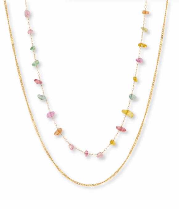 LAYERED LARIAT CHAIN NECKLACE SET