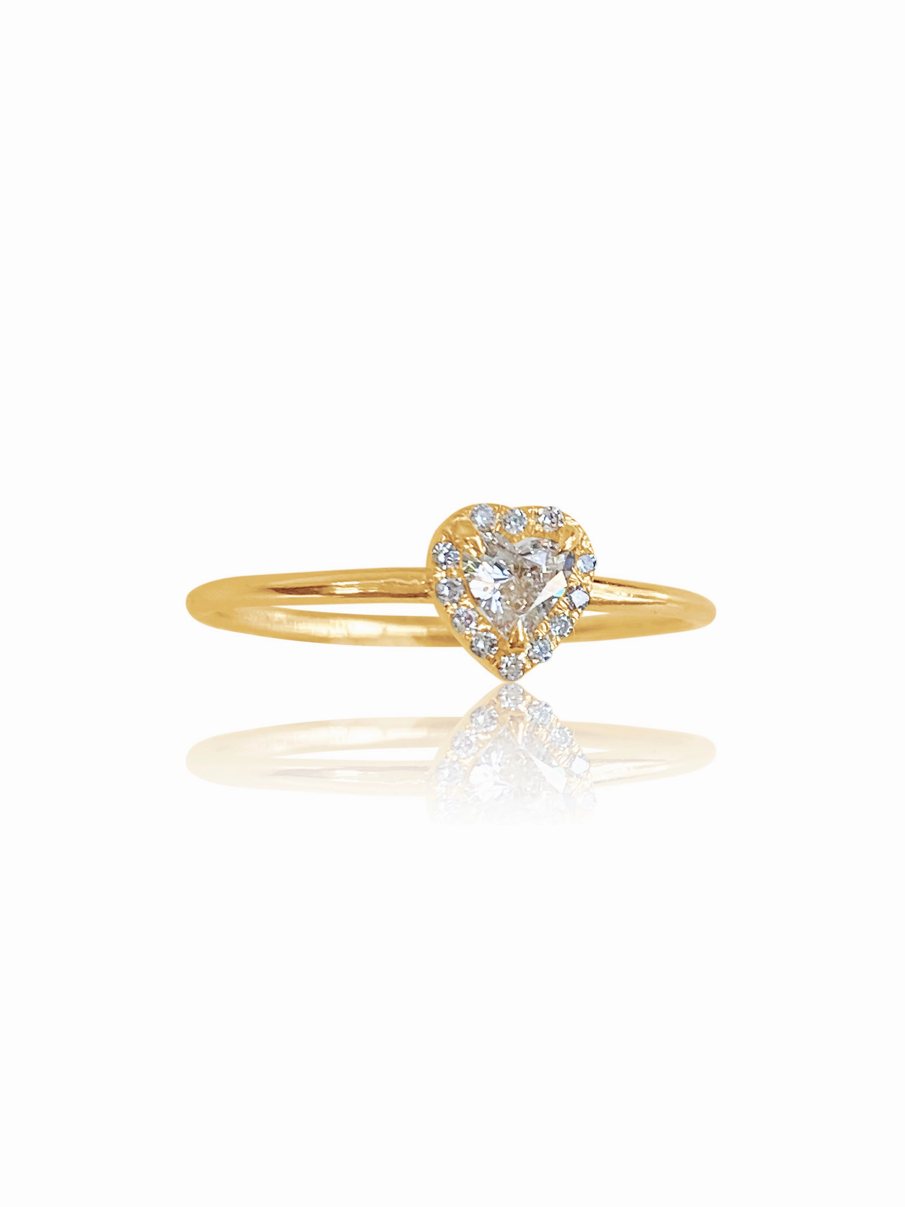 Lourdes 14k Gold Diamond Heart Shape Ring