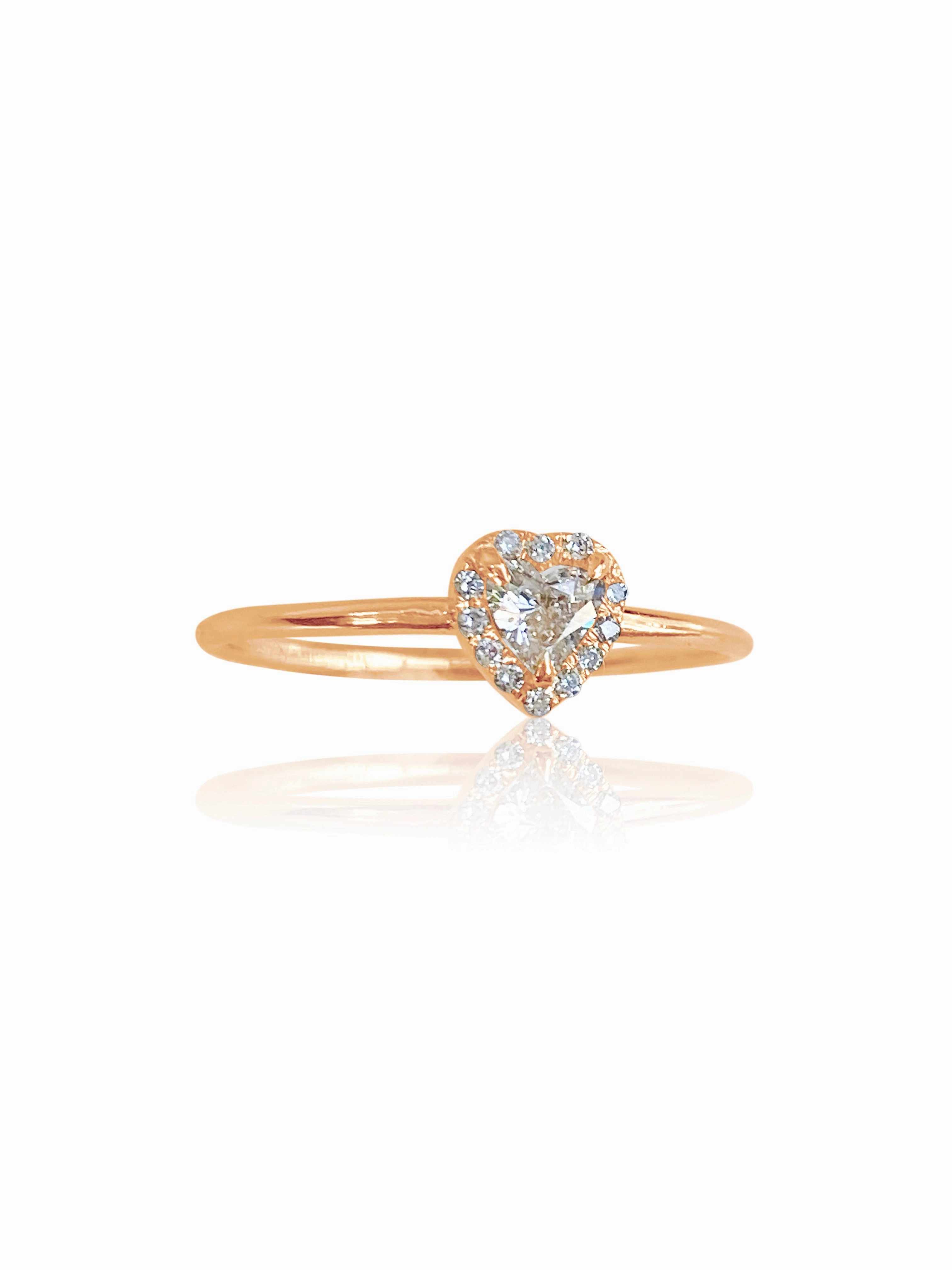 Lourdes 14k Gold Diamond Heart Shape Ring