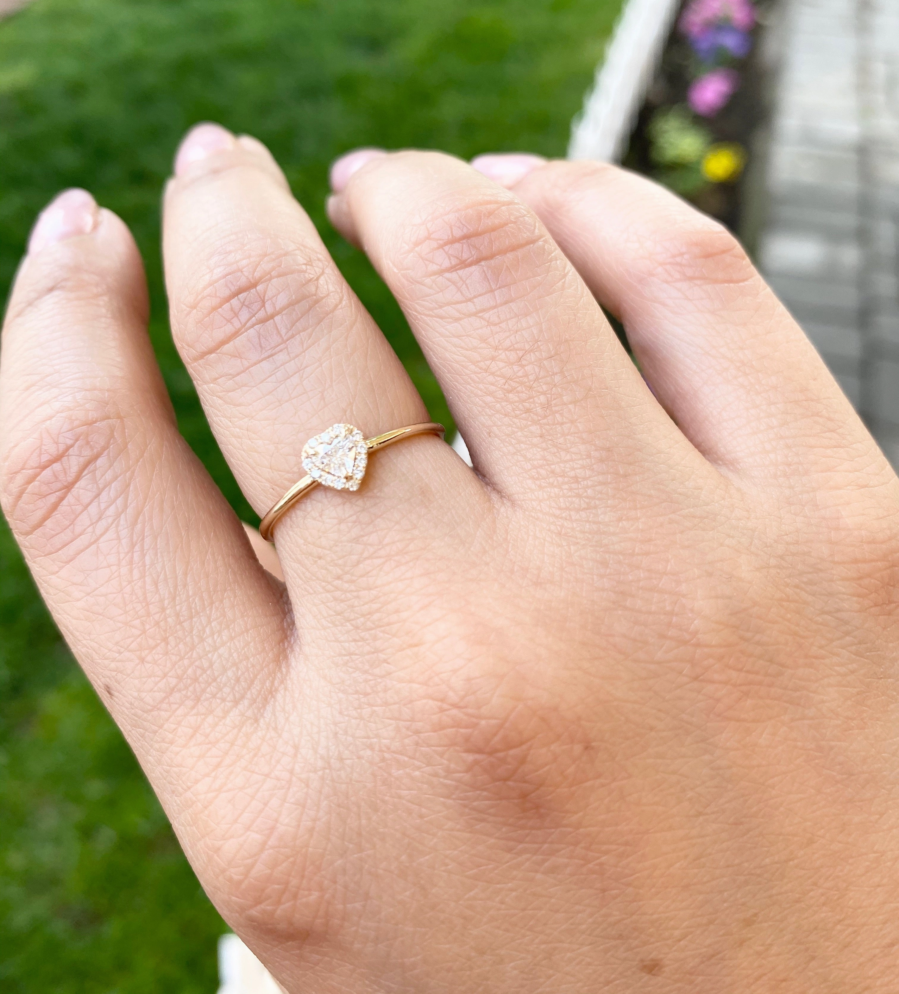 Lourdes 14k Gold Diamond Heart Shape Ring