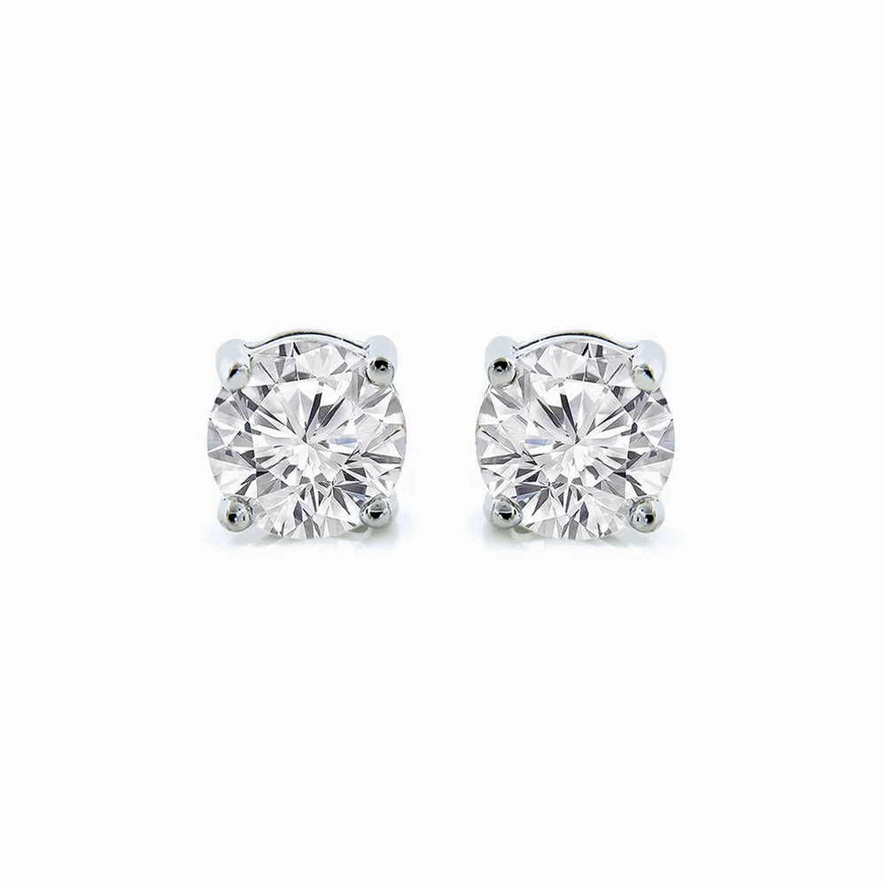 Magnolia 1Ct Sterling Silver Stud Earrings with Simulated Diamond Crystals  Final Sale