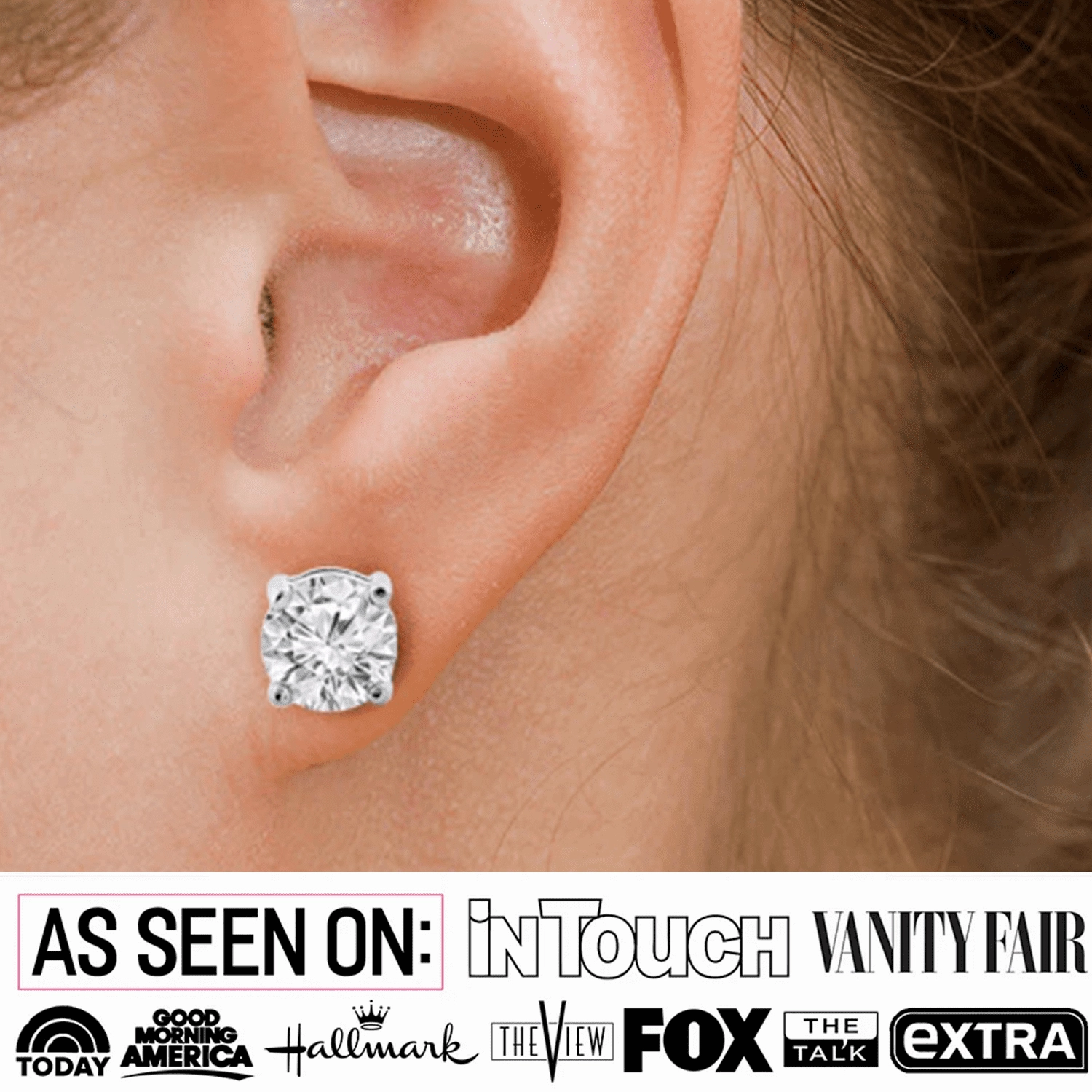Magnolia 1Ct Sterling Silver Stud Earrings with Simulated Diamond Crystals  Final Sale