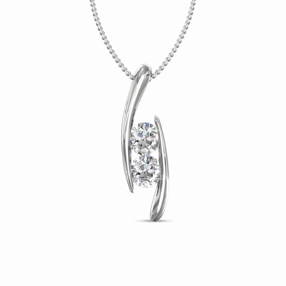 McKenna 18k White Gold Plated Pendant Necklace with Swarovski Crystals