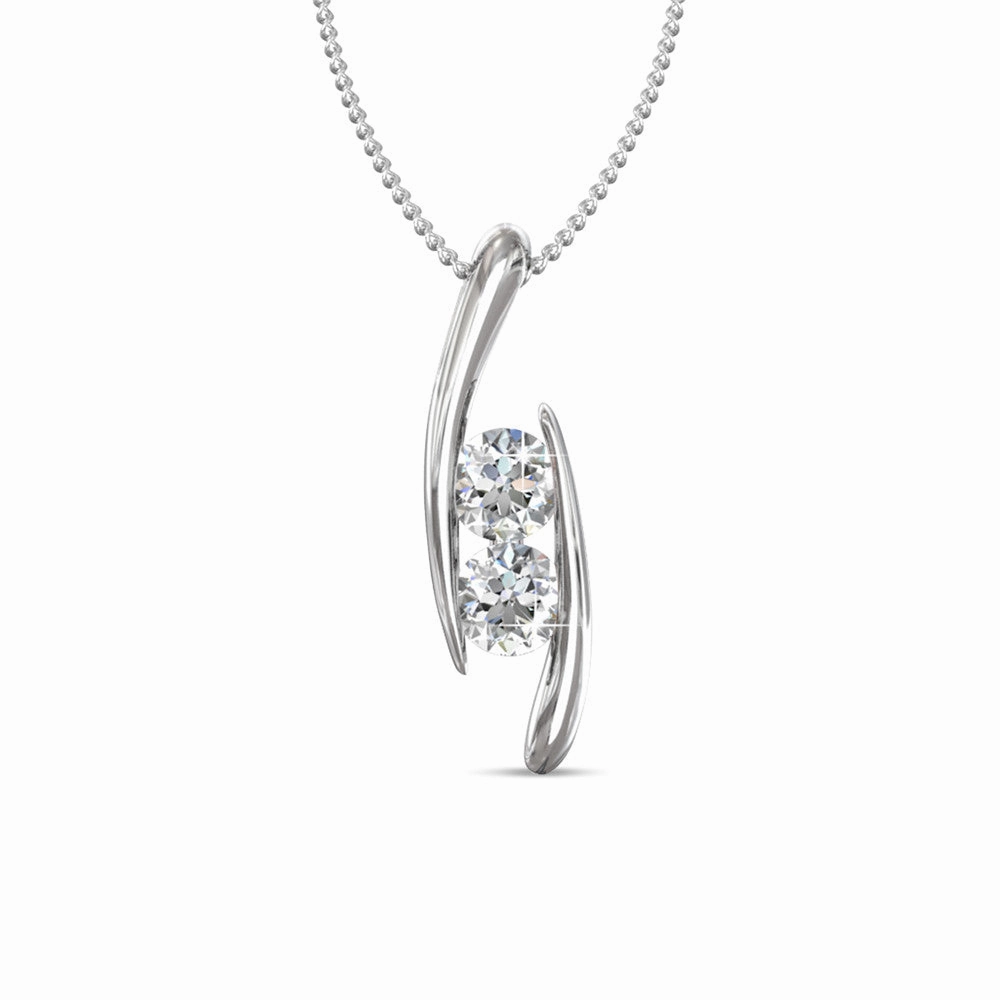 McKenna 18k White Gold Plated Pendant Necklace with Swarovski Crystals