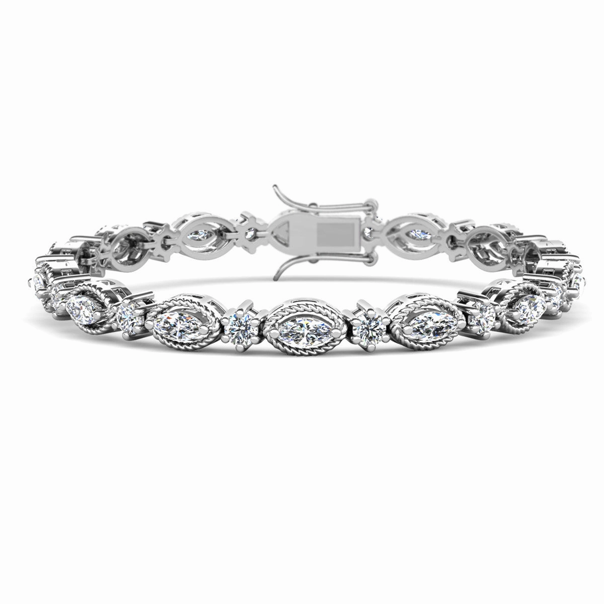 Moira 18k White Gold Plated Tennis Bracelet with Simulated Diamond Crystals