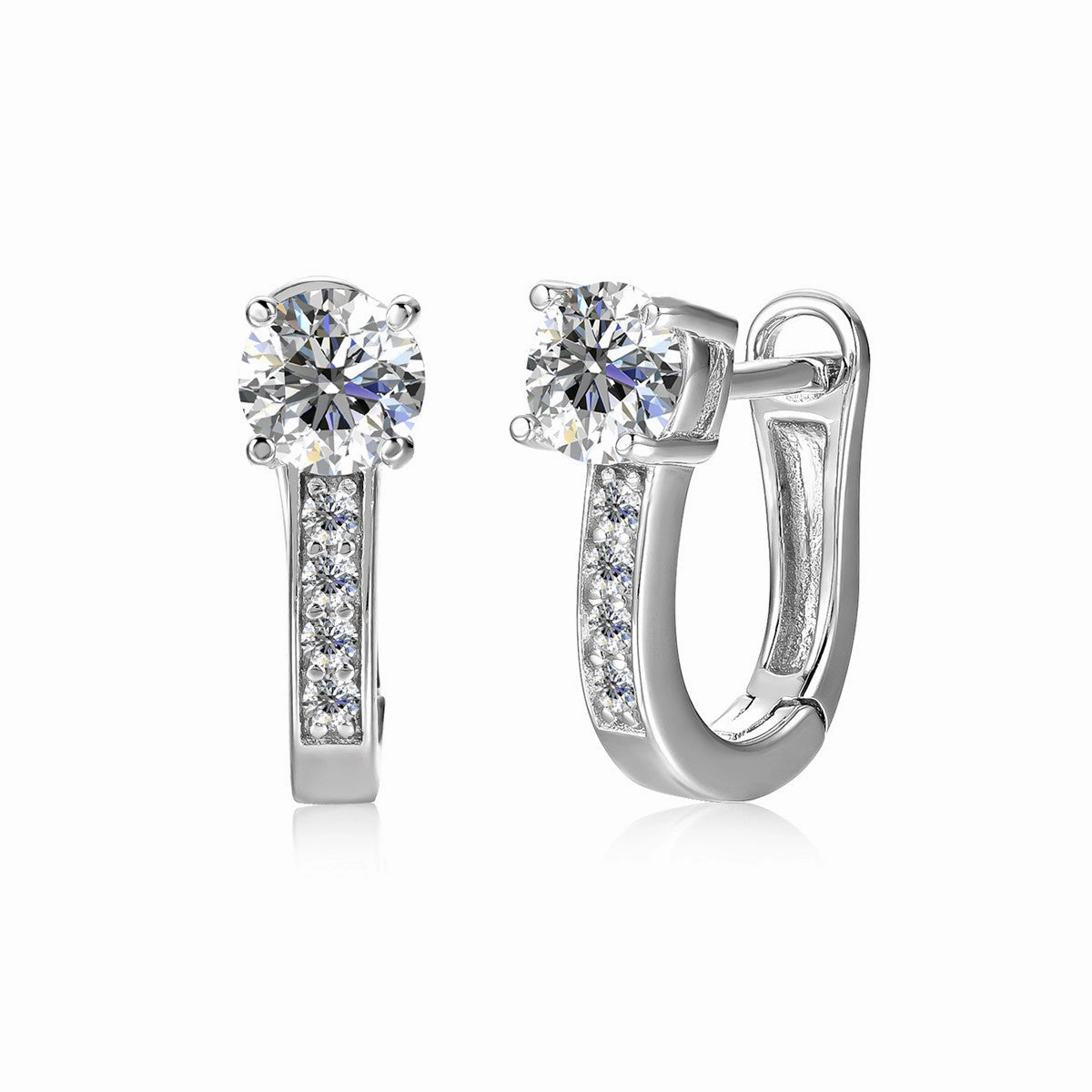 Moissanite by Cate & Chloe Genesis 18k Gold Plated 925 Sterling Silver Stud Earrings 1tcw