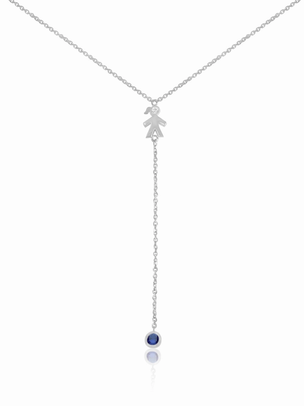 Mom 14k Diamond & Gemstone Lariat Necklace