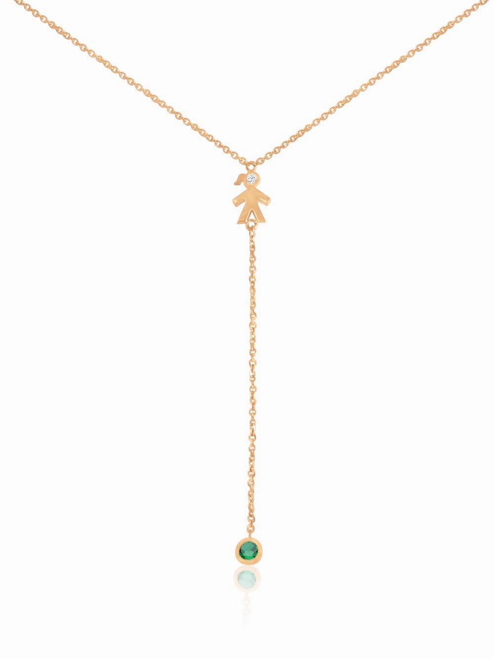 Mom 14k Diamond & Gemstone Lariat Necklace